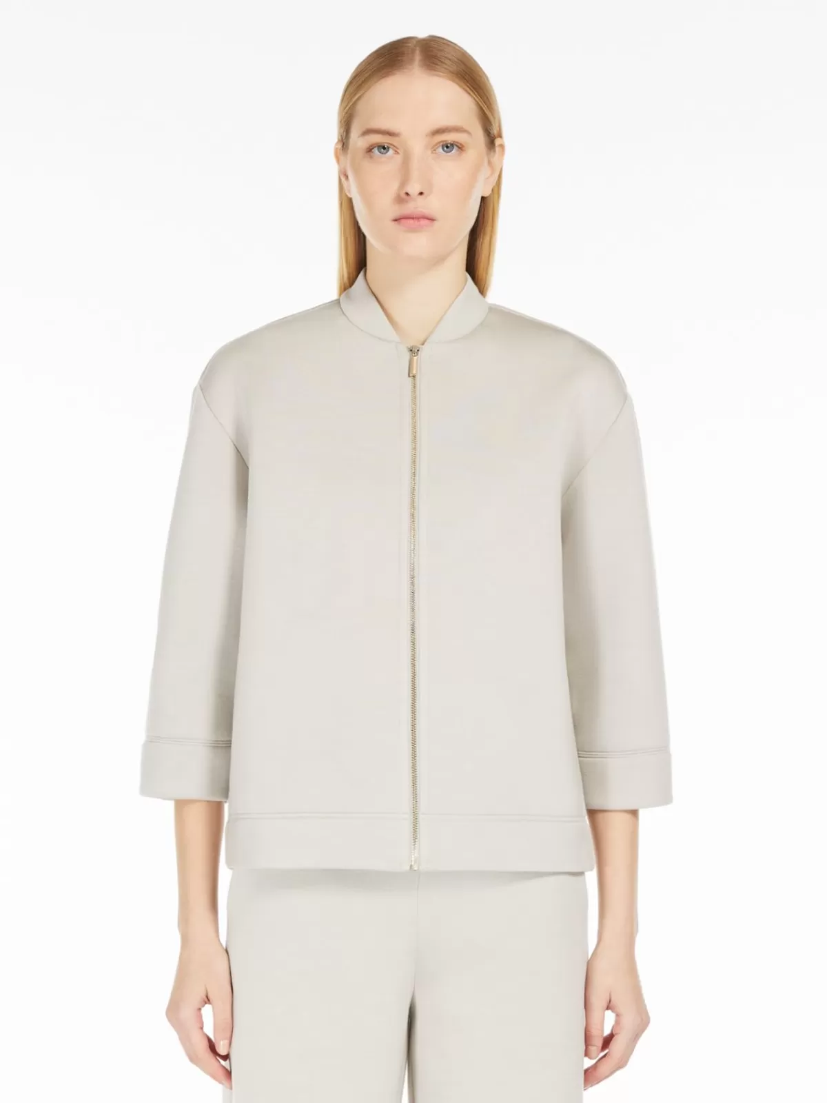 Jackets And Blazers*Max Mara Bomber jacket in scuba jersey ECRU