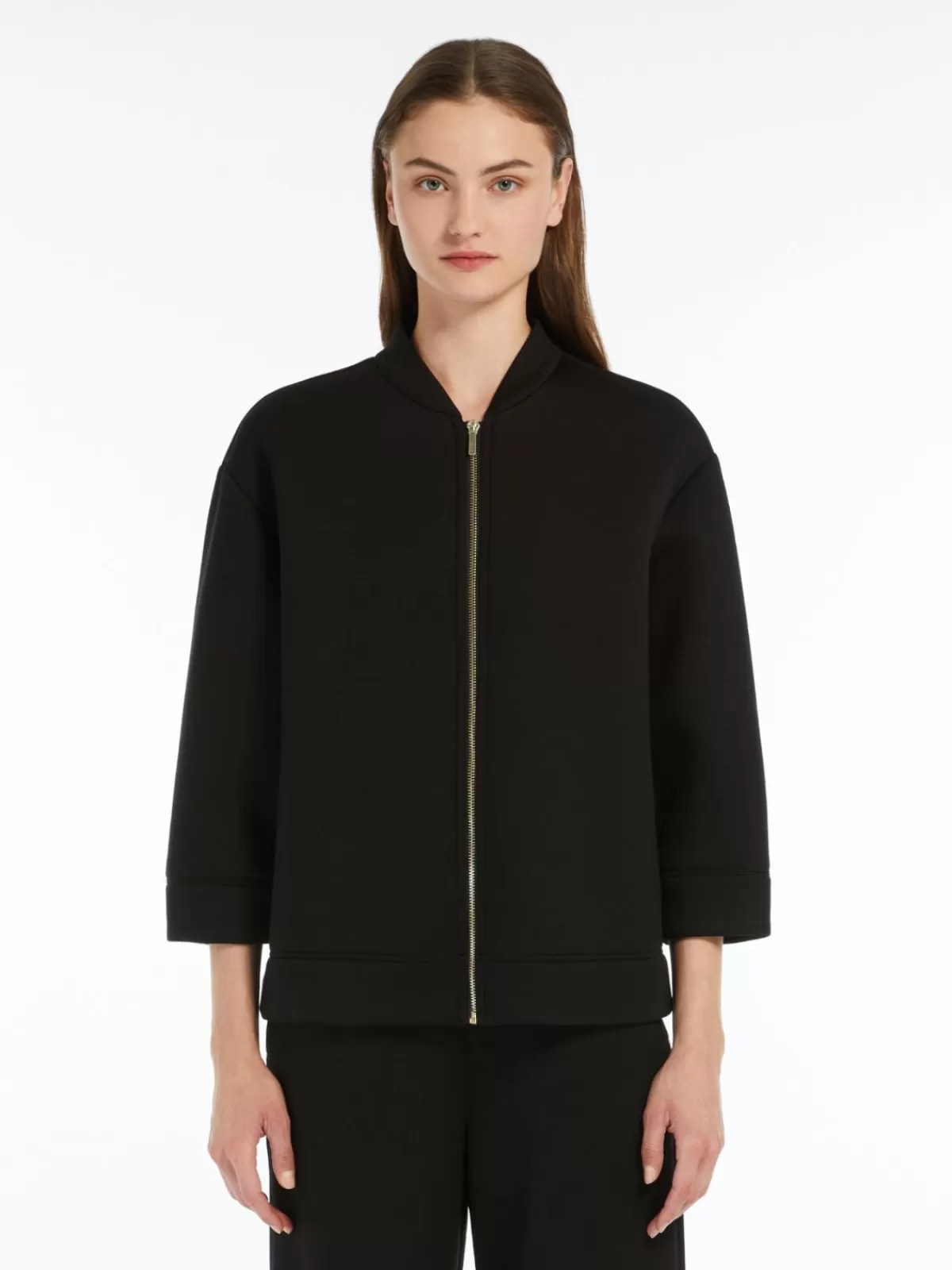 Jackets And Blazers*Max Mara Bomber jacket in scuba jersey BLACK