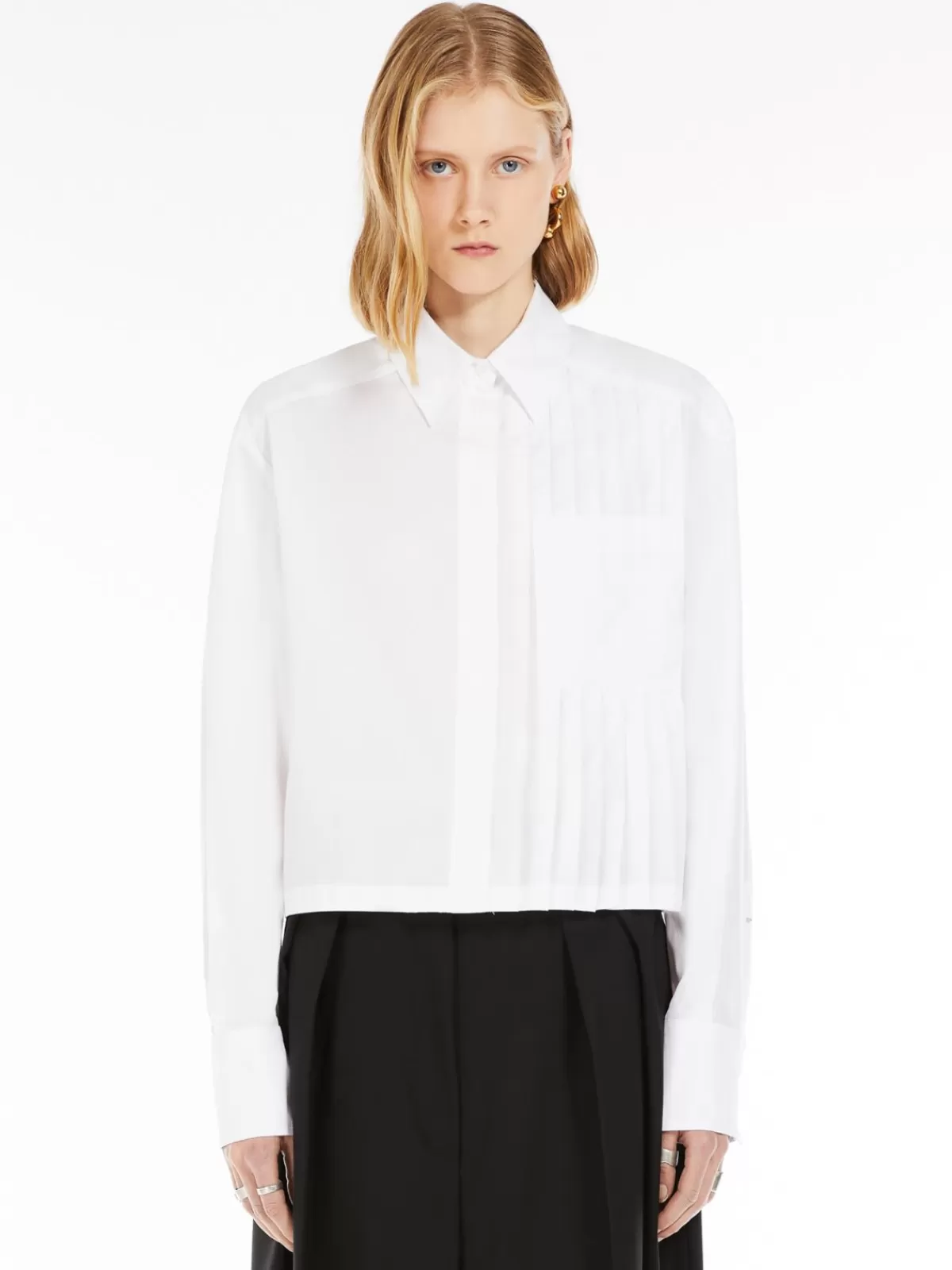 Blouses*Max Mara Boxy shirt with pleats OPTICALWHITE