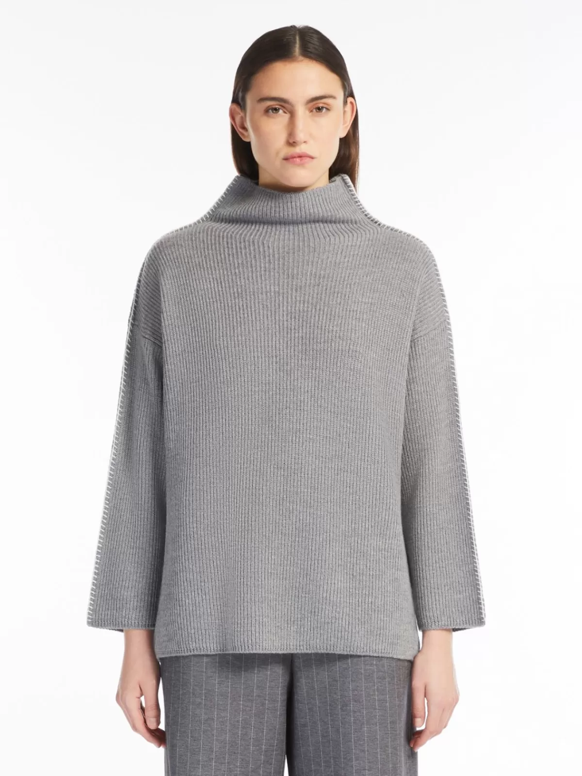 Knitwear*Max Mara Boxy wool jumper LIGHTGREY