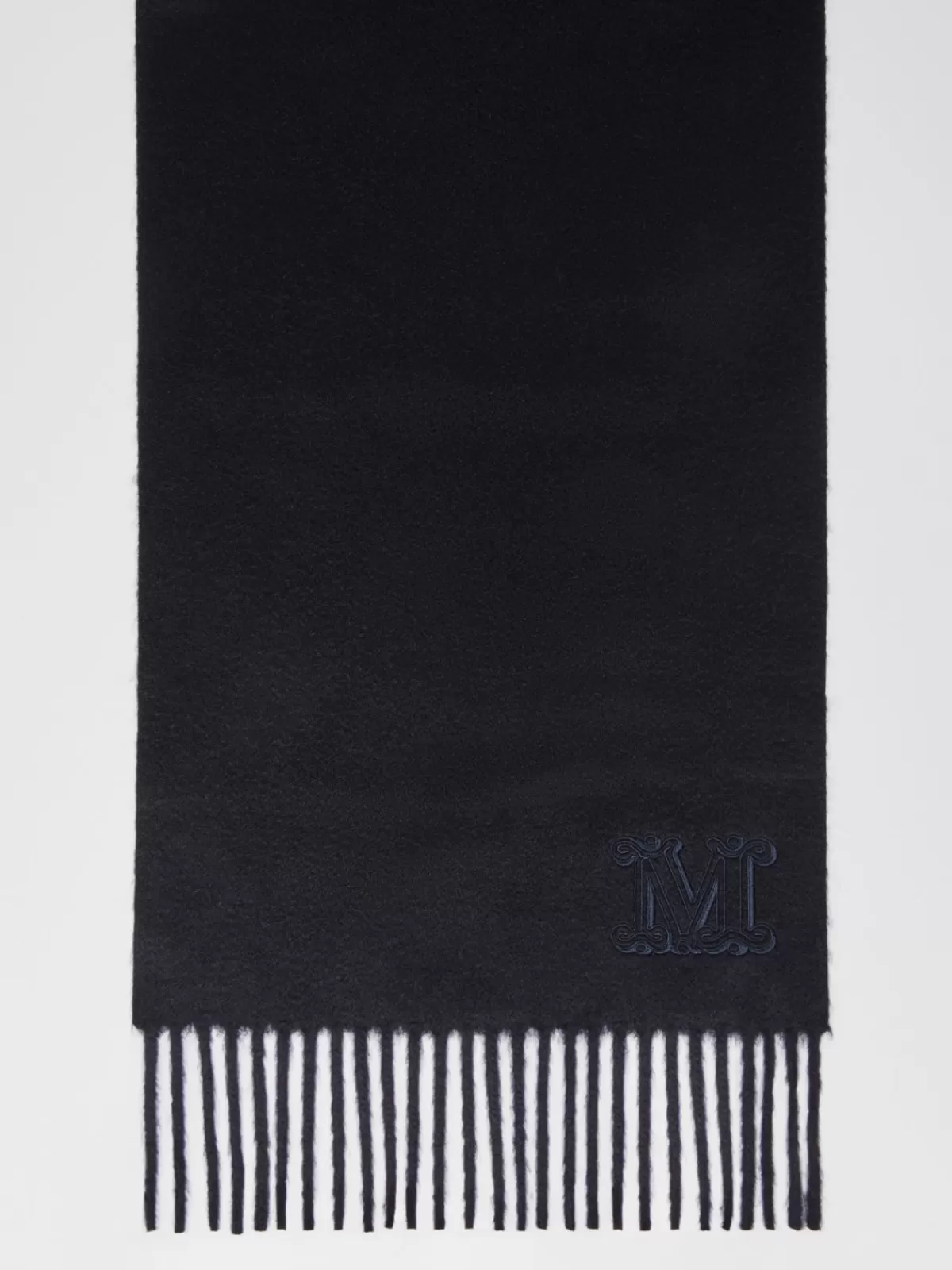 Scarves And Foulards*Max Mara Cashmere stole with monogram embroidery MIDNIGHTBLUE