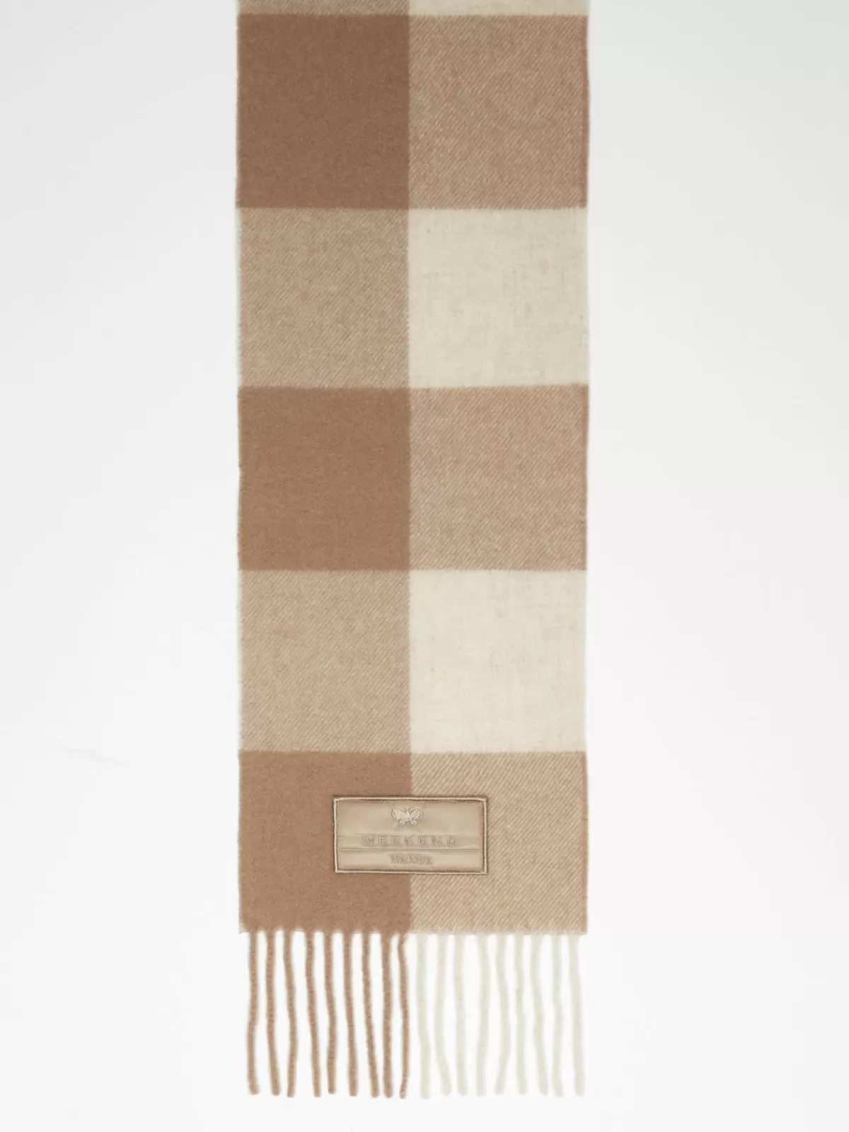 Scarves And Foulards*Max Mara Chequered wool scarf CAMEL