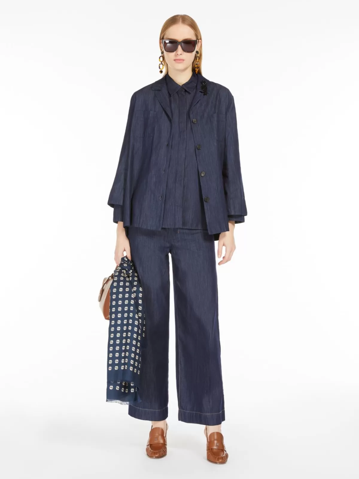 Blouses*Max Mara Cotton denim shirt NAVY