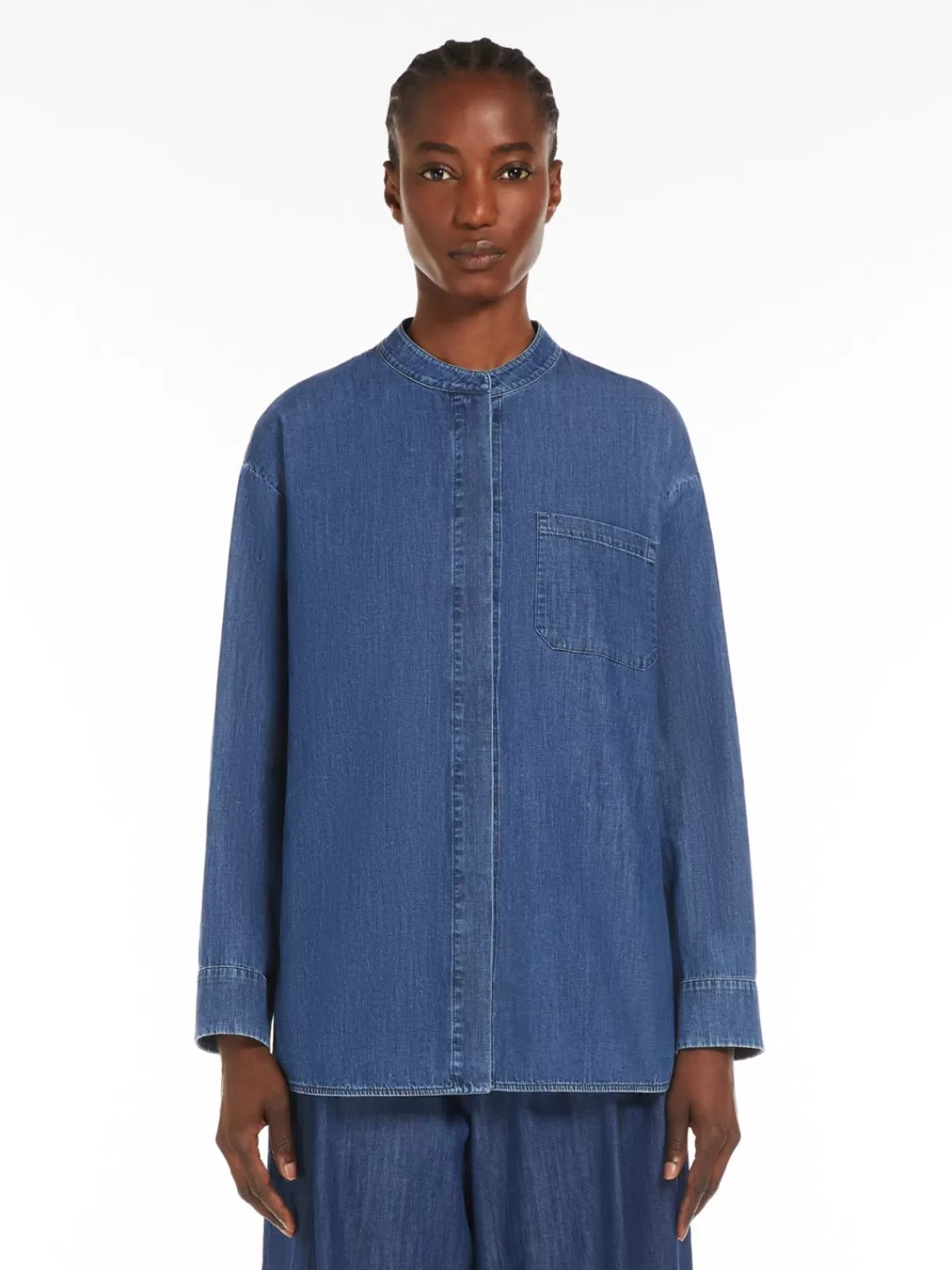 Blouses*Max Mara Cotton denim shirt MIDNIGHTBLUE