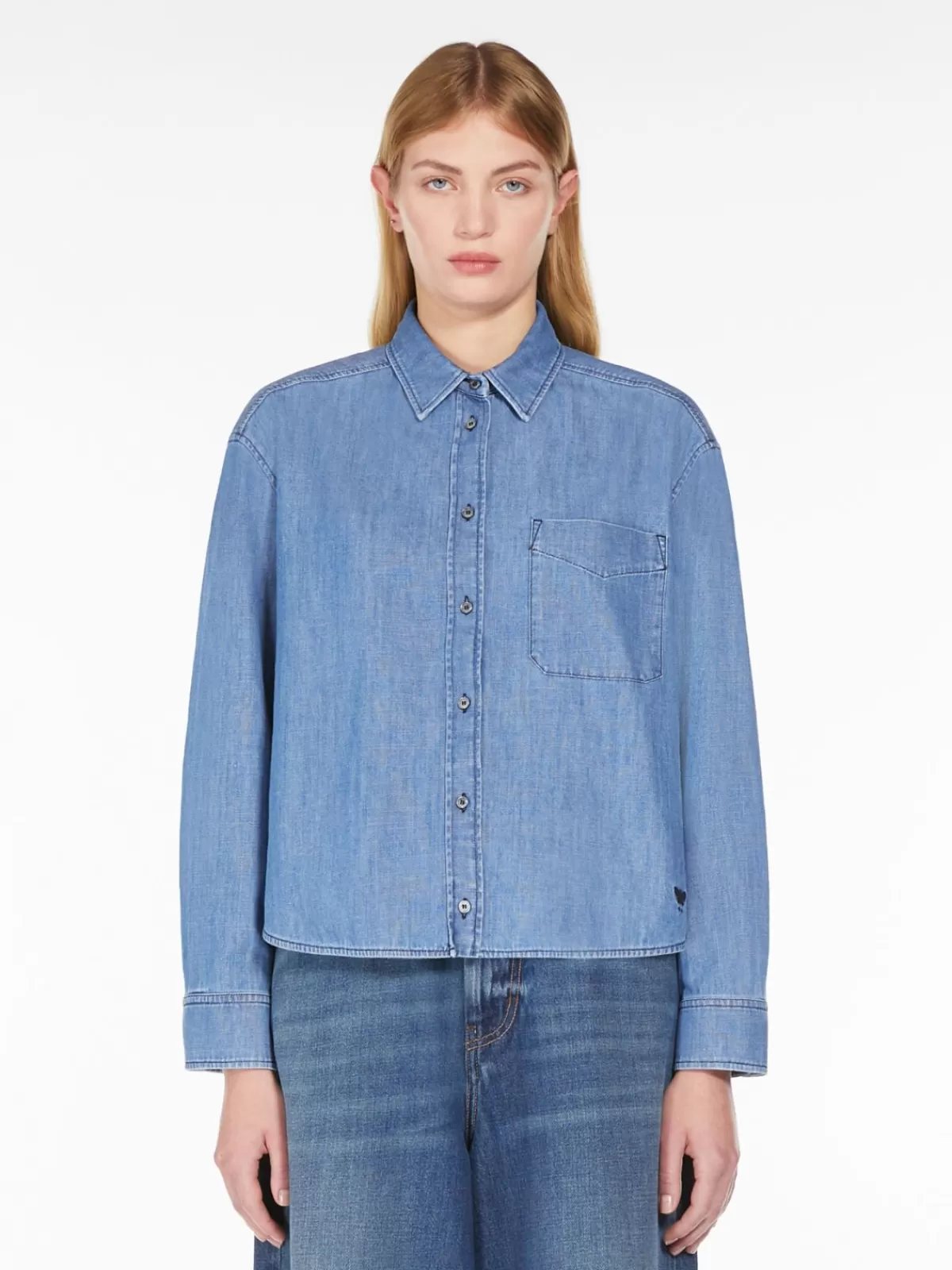 Blouses*Max Mara Cotton denim shirt NAVY