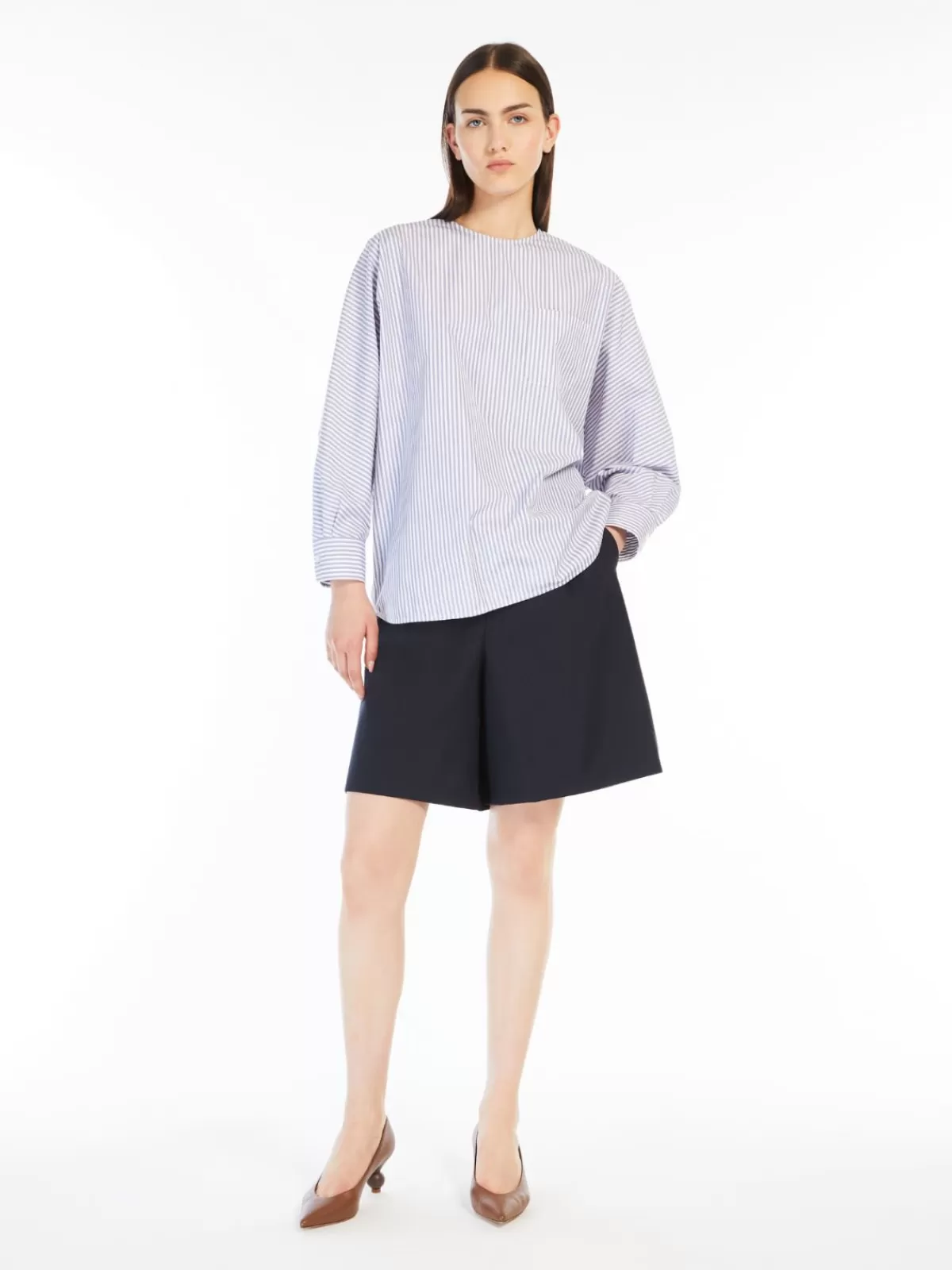 Blouses*Max Mara Cotton poplin blouse NAVY