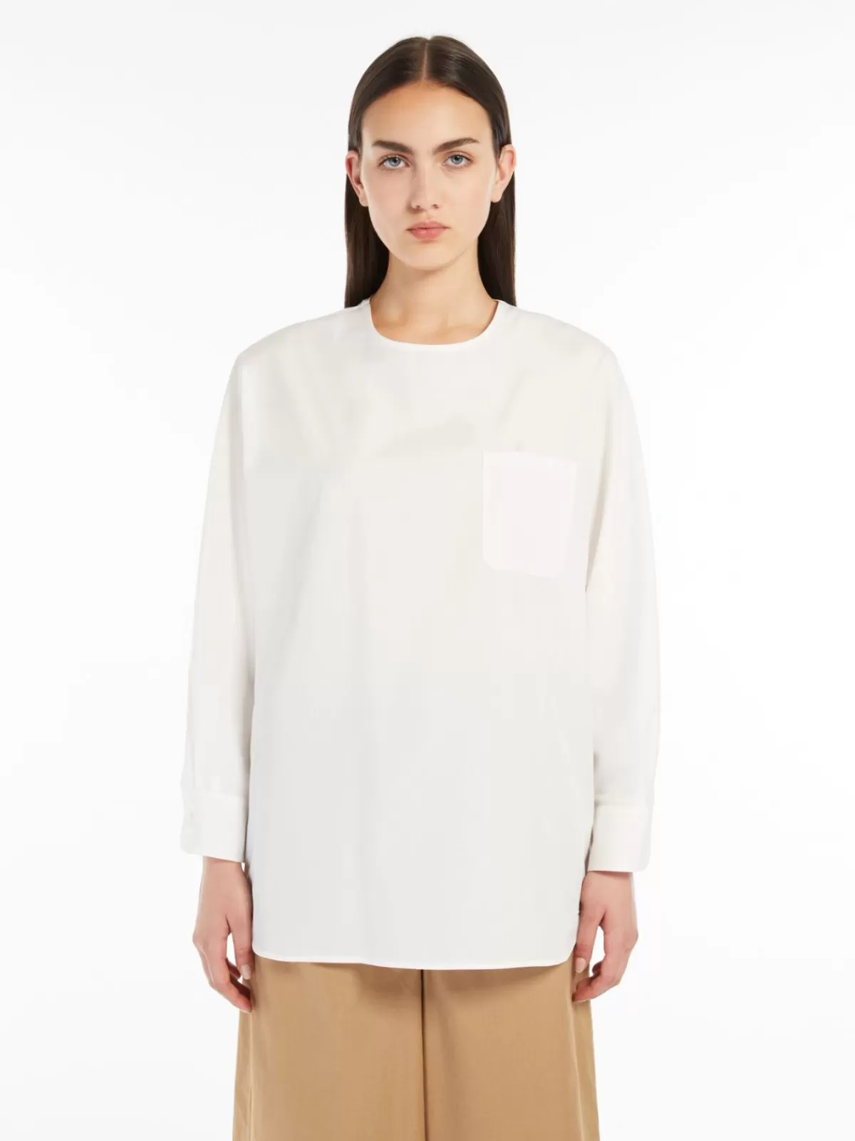 Blouses*Max Mara Cotton poplin blouse OPTICALWHITE