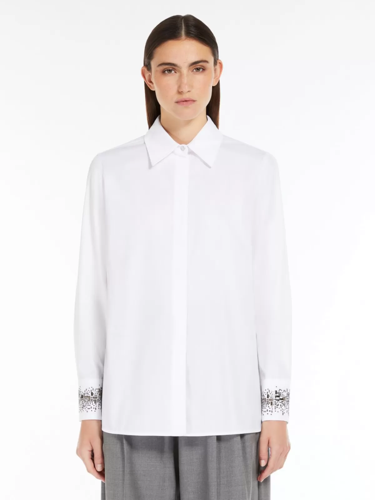 Blouses*Max Mara Cotton poplin shirt OPTICALWHITE