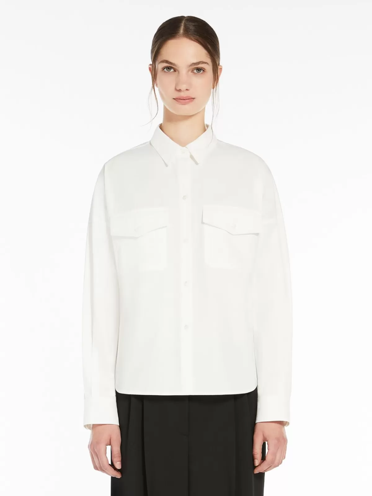 Blouses*Max Mara Cotton poplin shirt WHITE