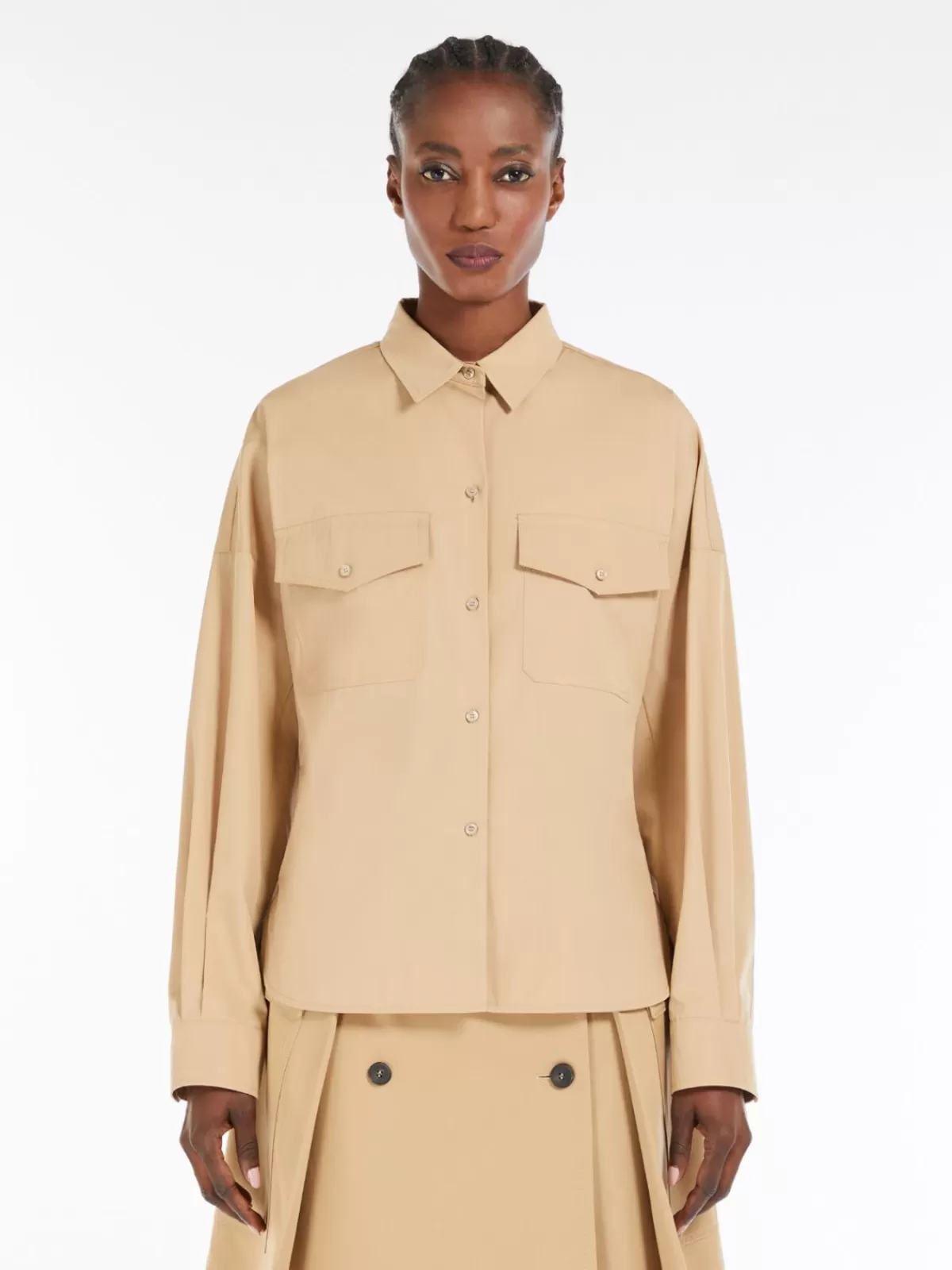 Blouses*Max Mara Cotton poplin shirt BEIGE