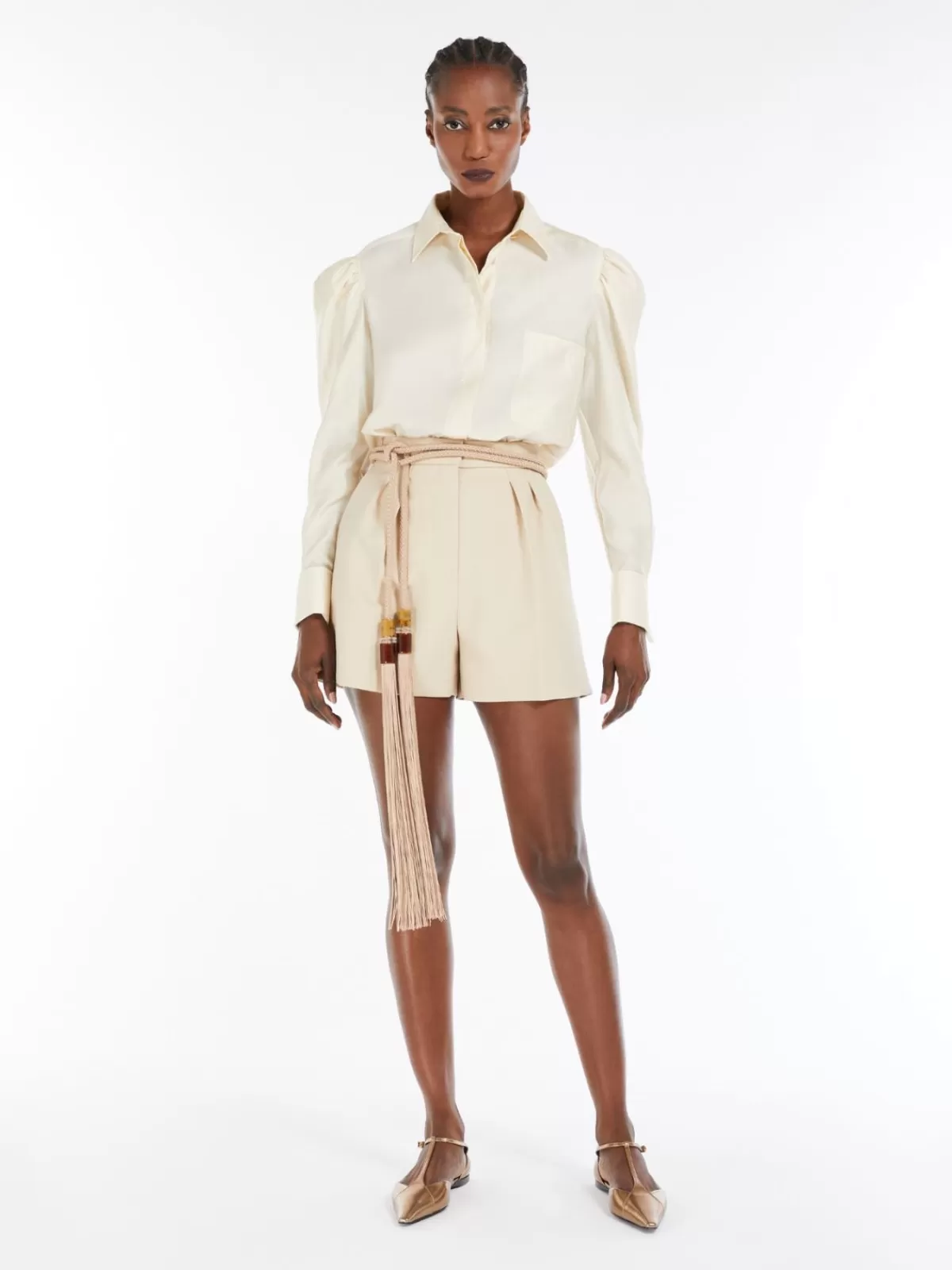 Blouses*Max Mara Cotton satin shirt IVORY