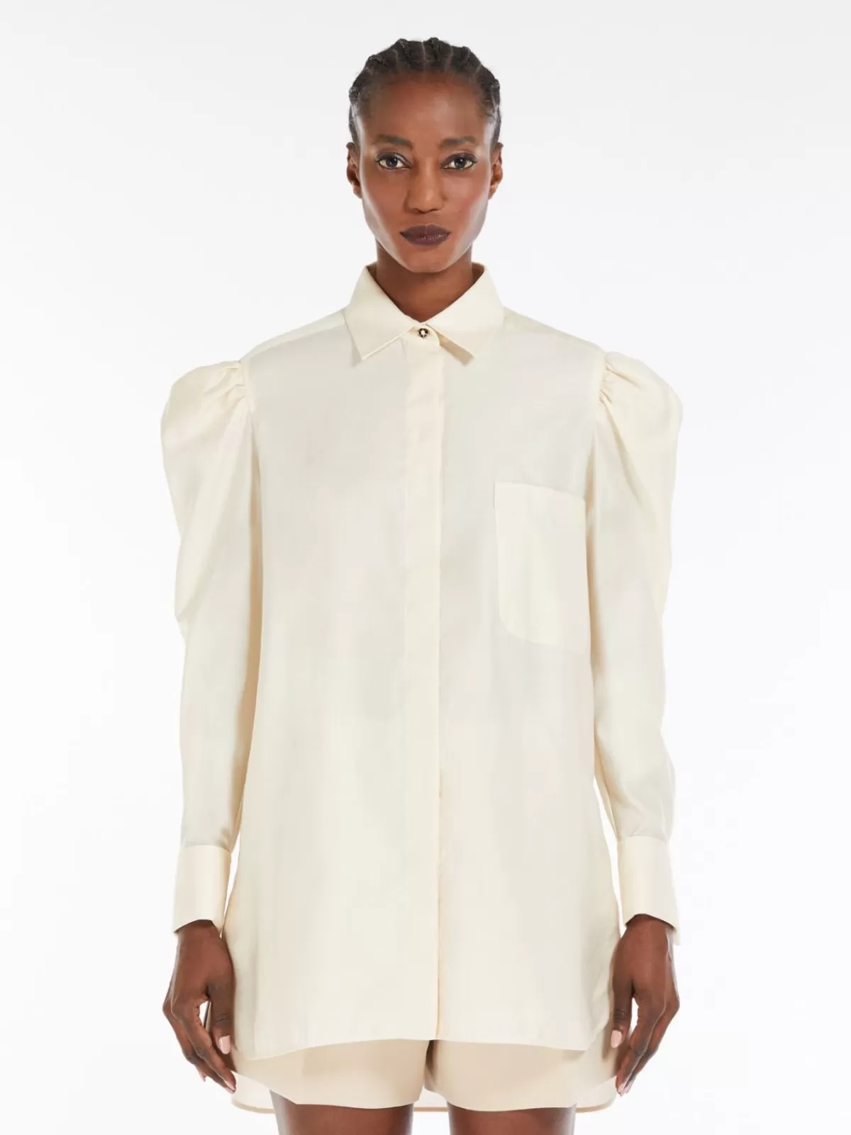 Blouses*Max Mara Cotton satin shirt IVORY