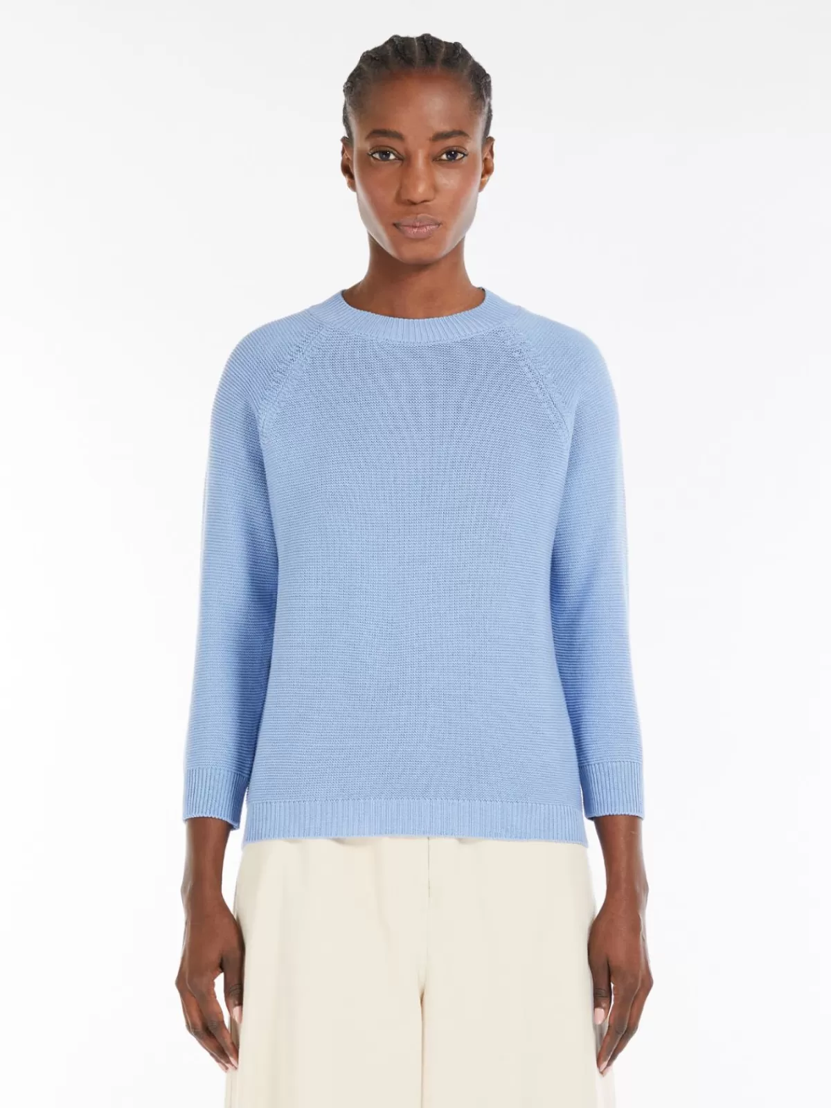 Knitwear*Max Mara Cotton yarn jumper SKYBLUE