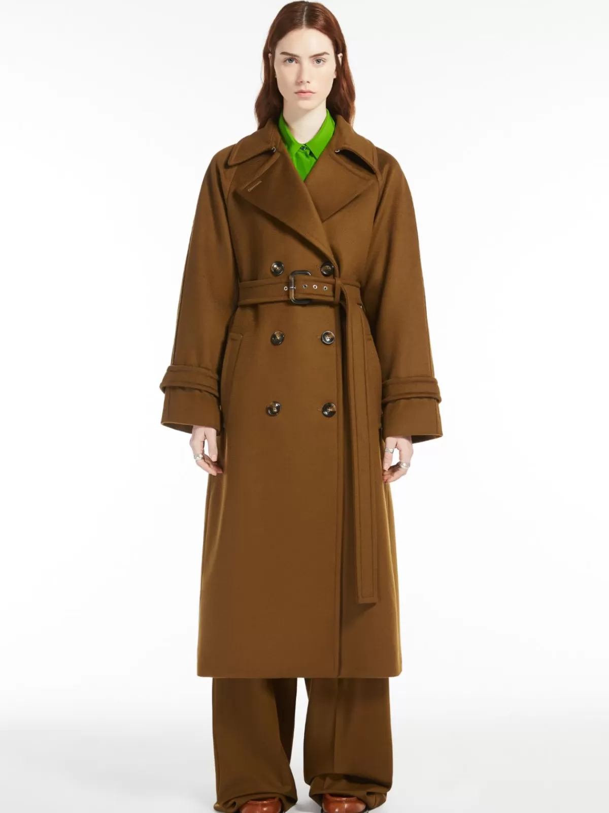 Coats*Max Mara Double-breasted pure wool coat BROWN