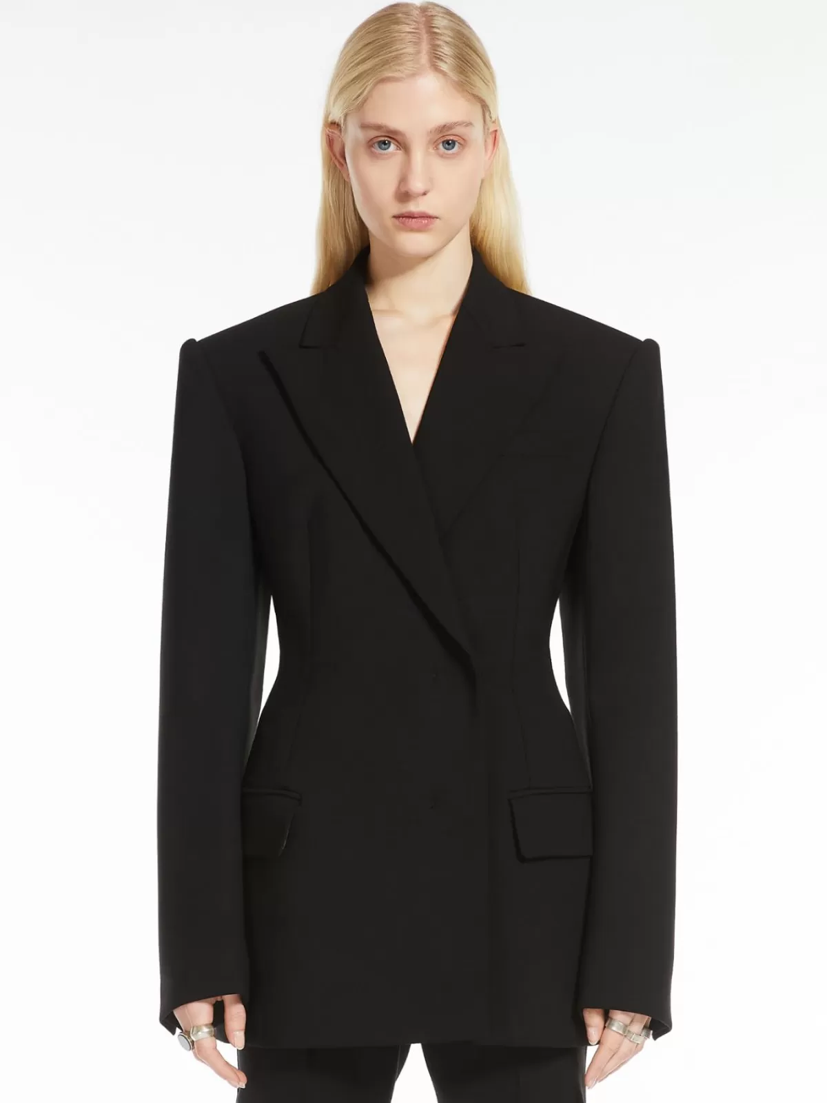 Jackets And Blazers | Suit*Max Mara Double-breasted stretch wool blazer - KLEPSYDRA CAPSULE BLACK