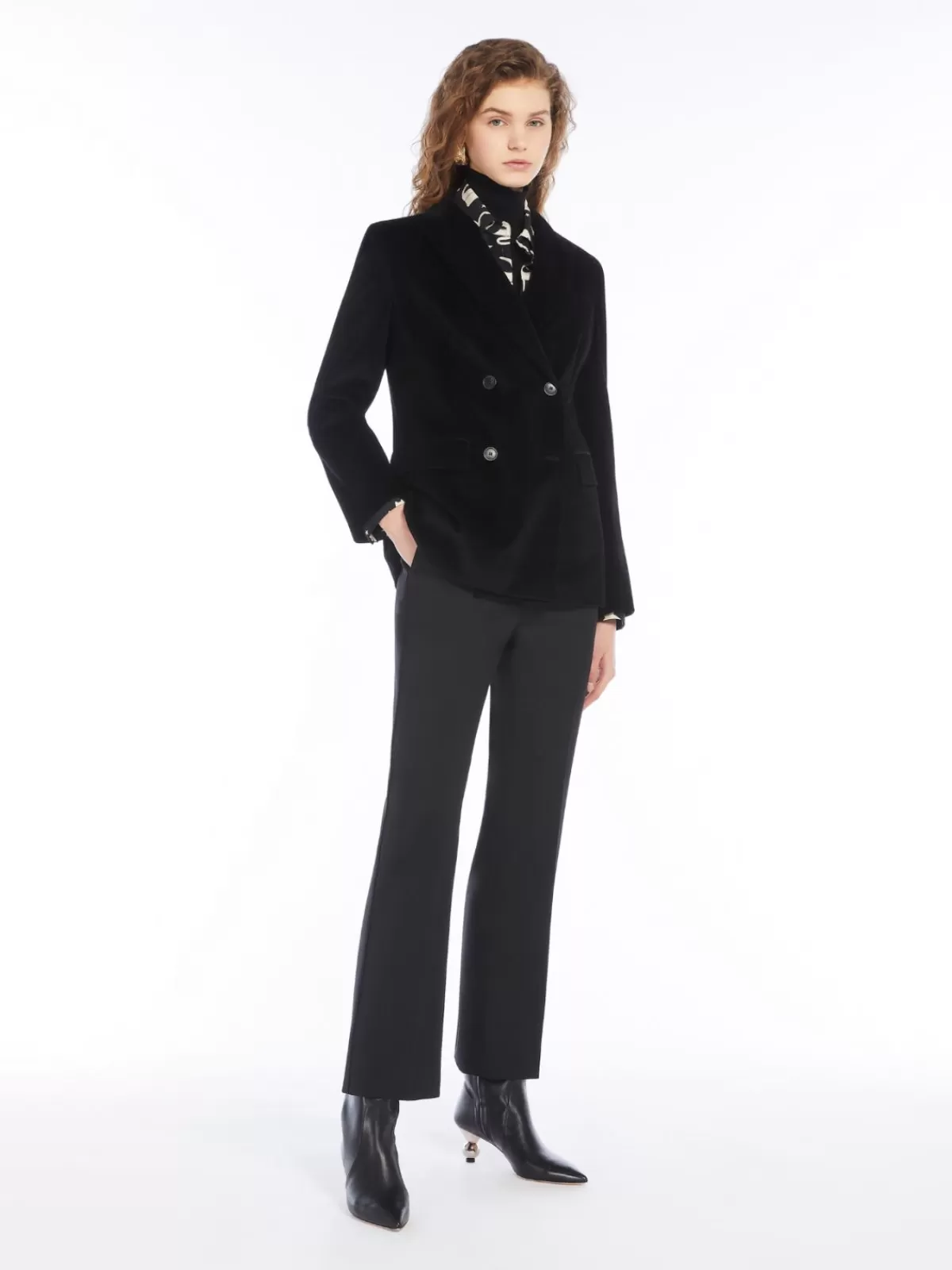 Jackets And Blazers | Suit*Max Mara Double-breasted velvet blazer BLACK