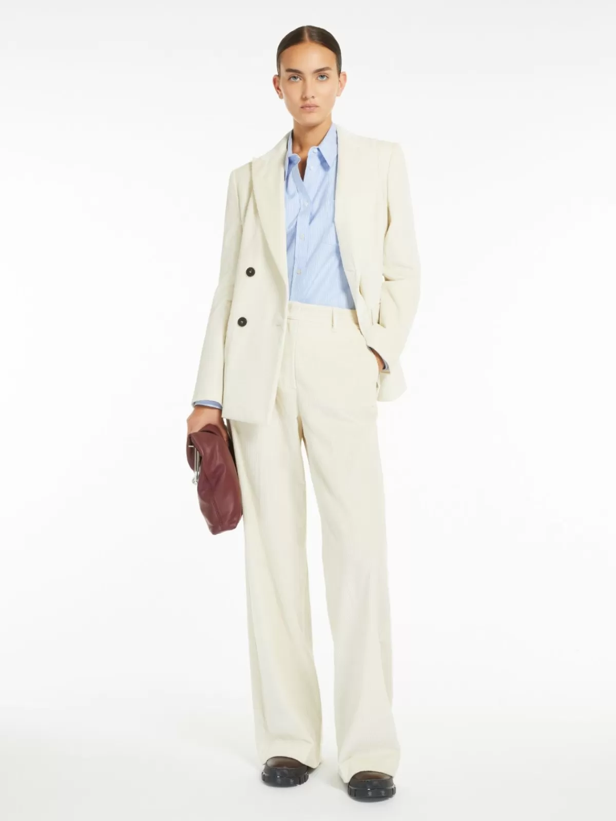 Jackets And Blazers | Suit*Max Mara Double-breasted velvet blazer MILK