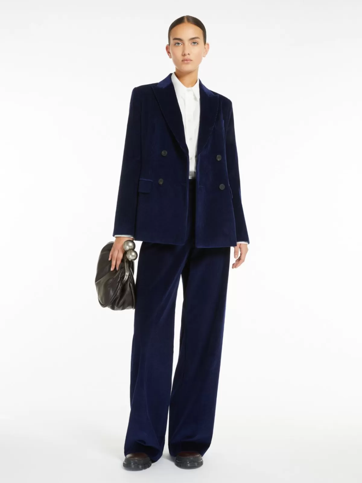 Jackets And Blazers | Suit*Max Mara Double-breasted velvet blazer NAVY