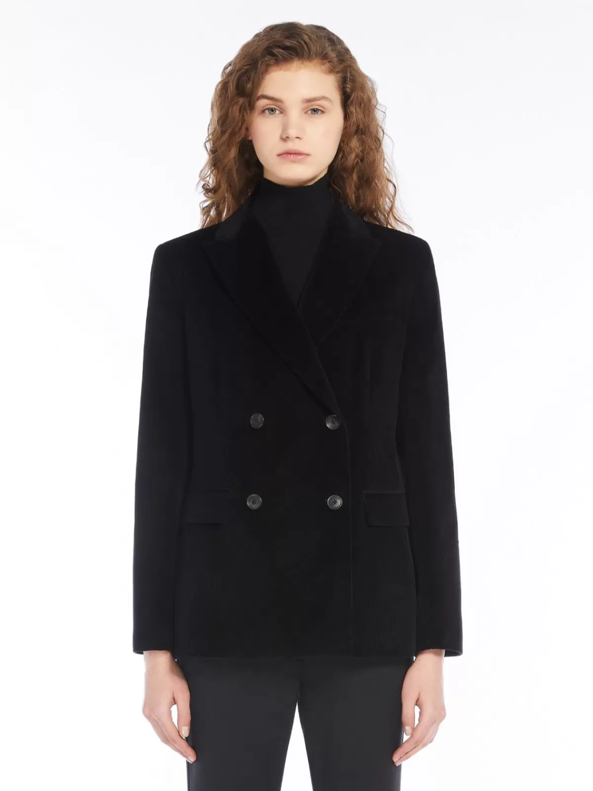 Jackets And Blazers | Suit*Max Mara Double-breasted velvet blazer BLACK