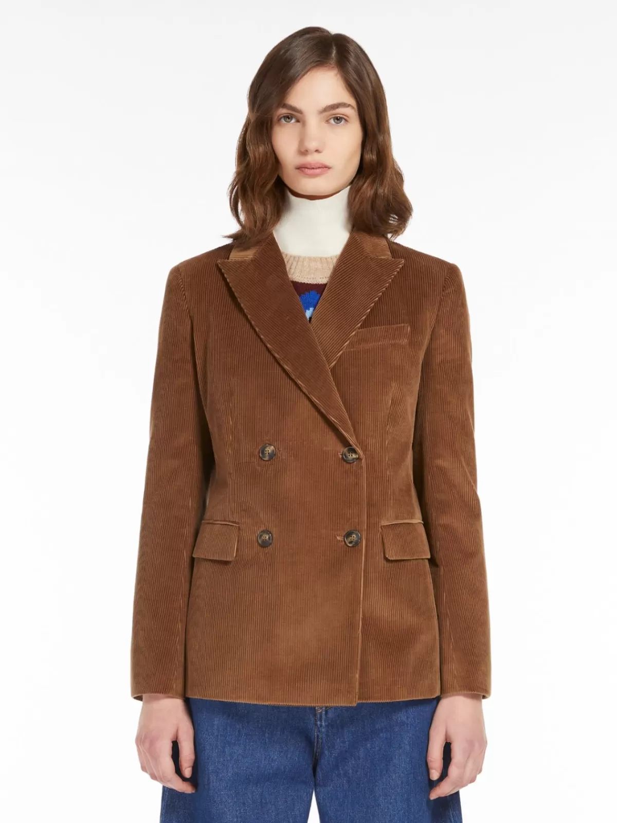 Jackets And Blazers | Suit*Max Mara Double-breasted velvet blazer HAZELNUTBROWN