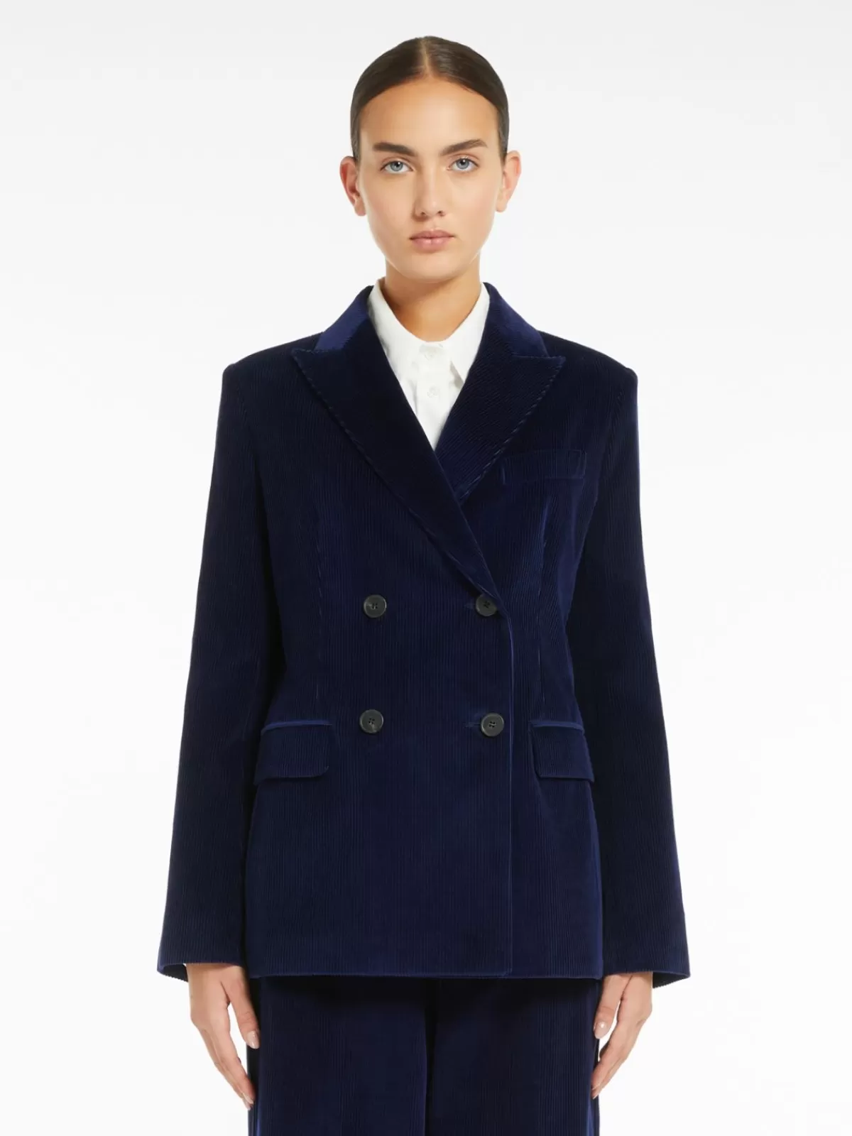 Jackets And Blazers | Suit*Max Mara Double-breasted velvet blazer NAVY