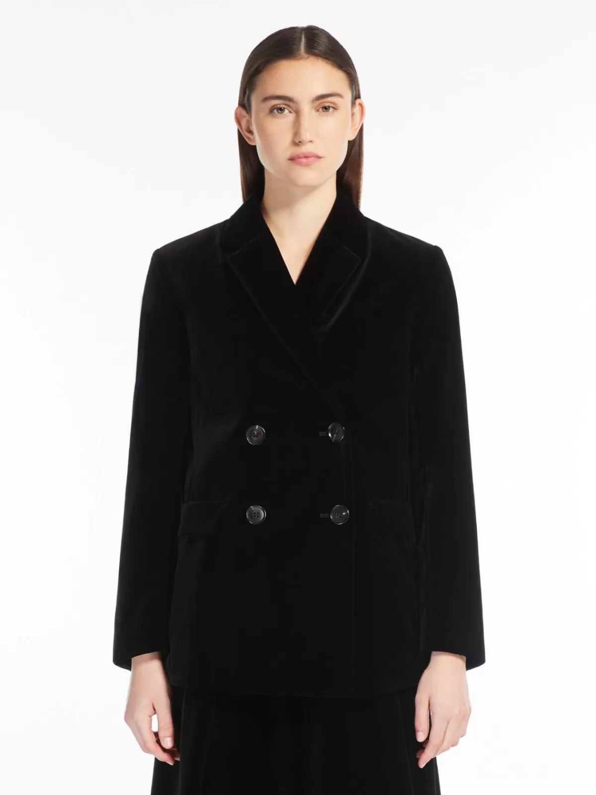 Jackets And Blazers | Suit*Max Mara Double-breasted velvet jacket BLACK