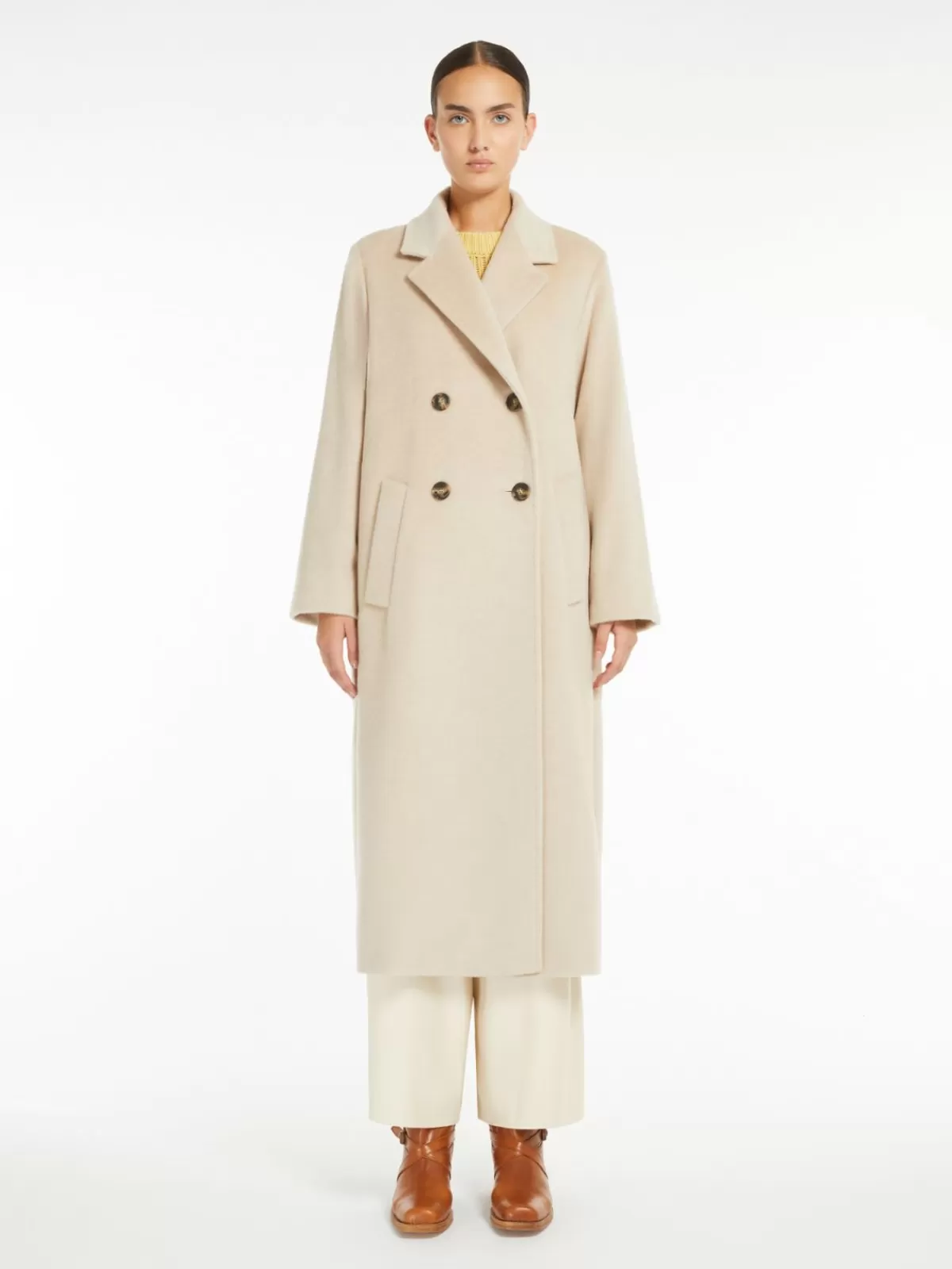 Coats*Max Mara Double-breasted wool and alpaca coat BEIGE