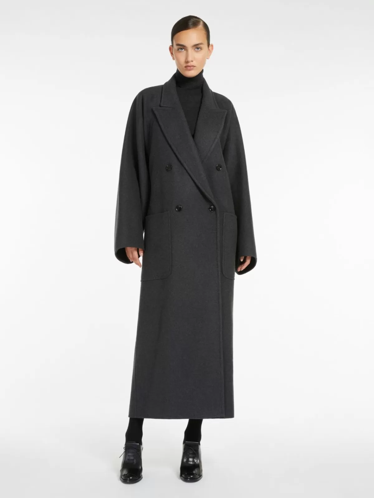 Coats*Max Mara Double-breasted wool and cashmere coat DARKGREY