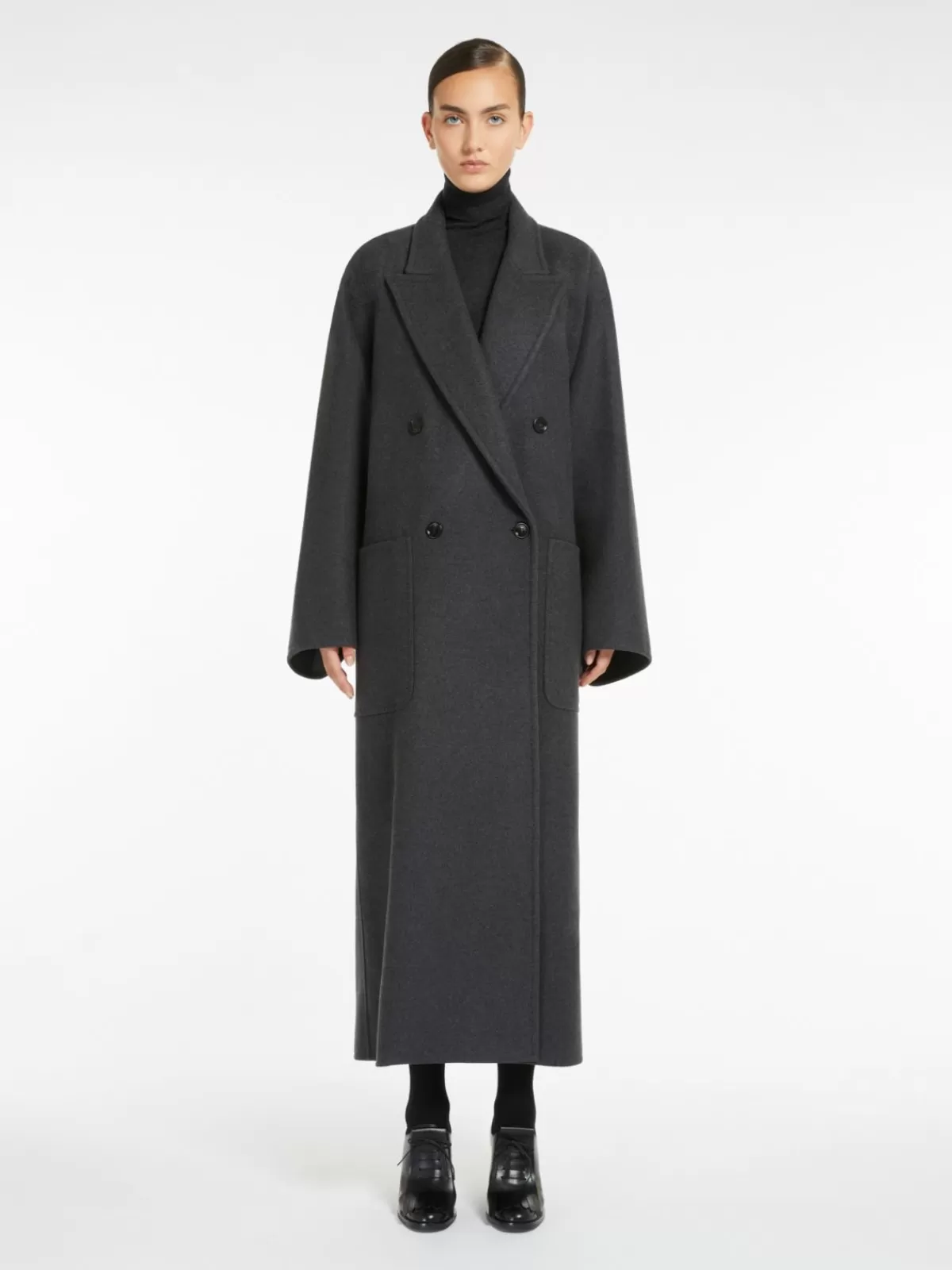 Coats*Max Mara Double-breasted wool and cashmere coat DARKGREY