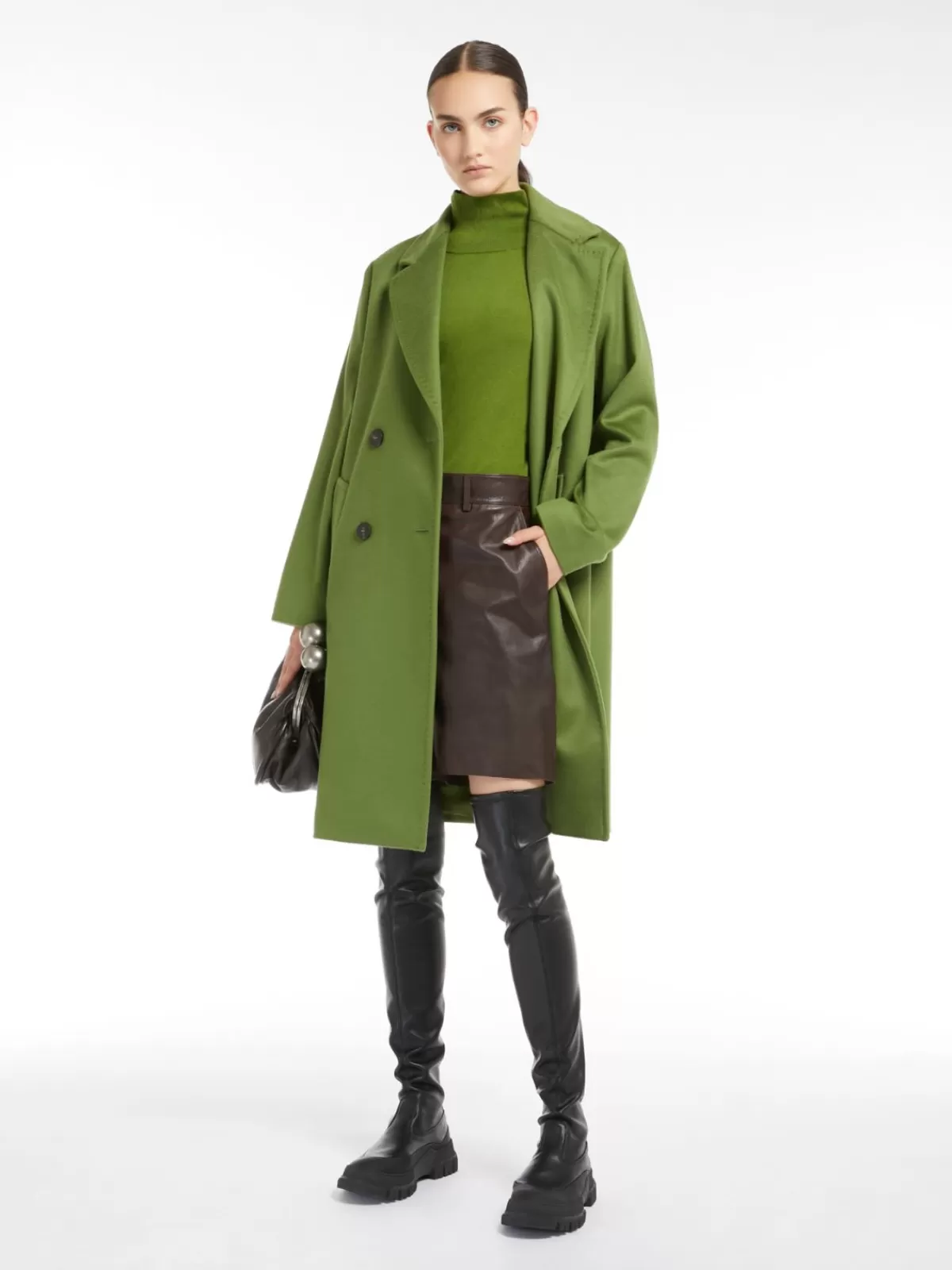 Coats*Max Mara Double-breasted wool broadcloth coat GREEN