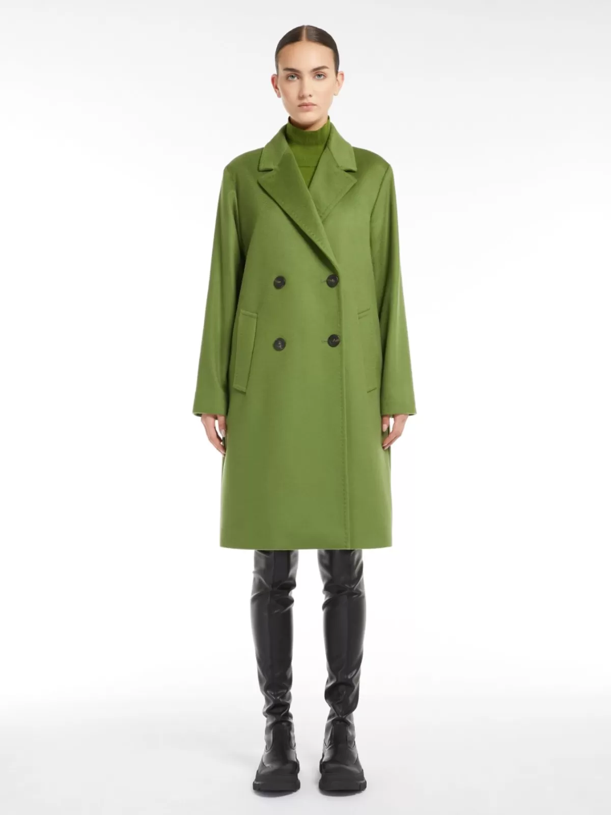 Coats*Max Mara Double-breasted wool broadcloth coat GREEN