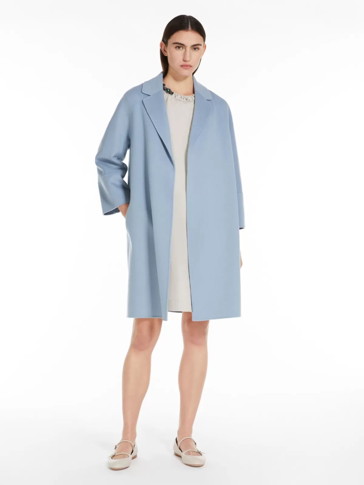 Coats*Max Mara Double-faced short wool coat SKYBLUE