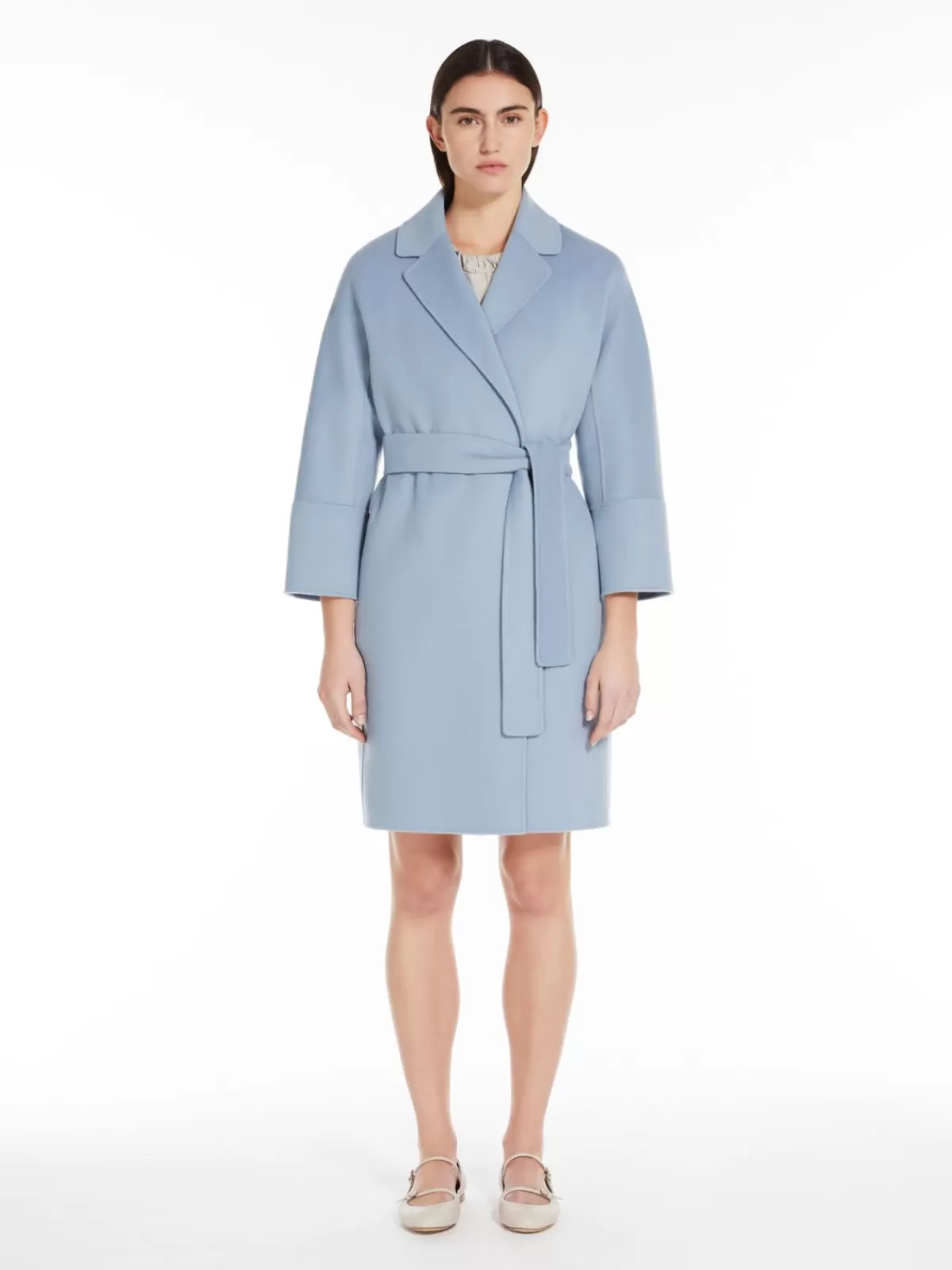 Coats*Max Mara Double-faced short wool coat SKYBLUE