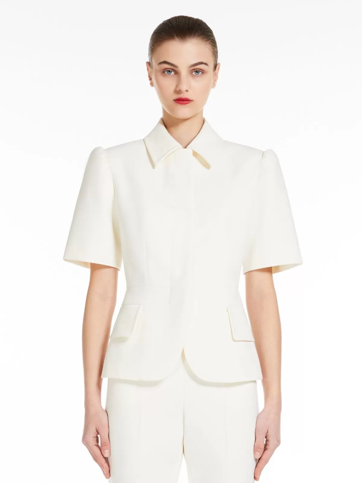 Jackets And Blazers | Suit*Max Mara Fitted jacket in stretch sablé VANILLA