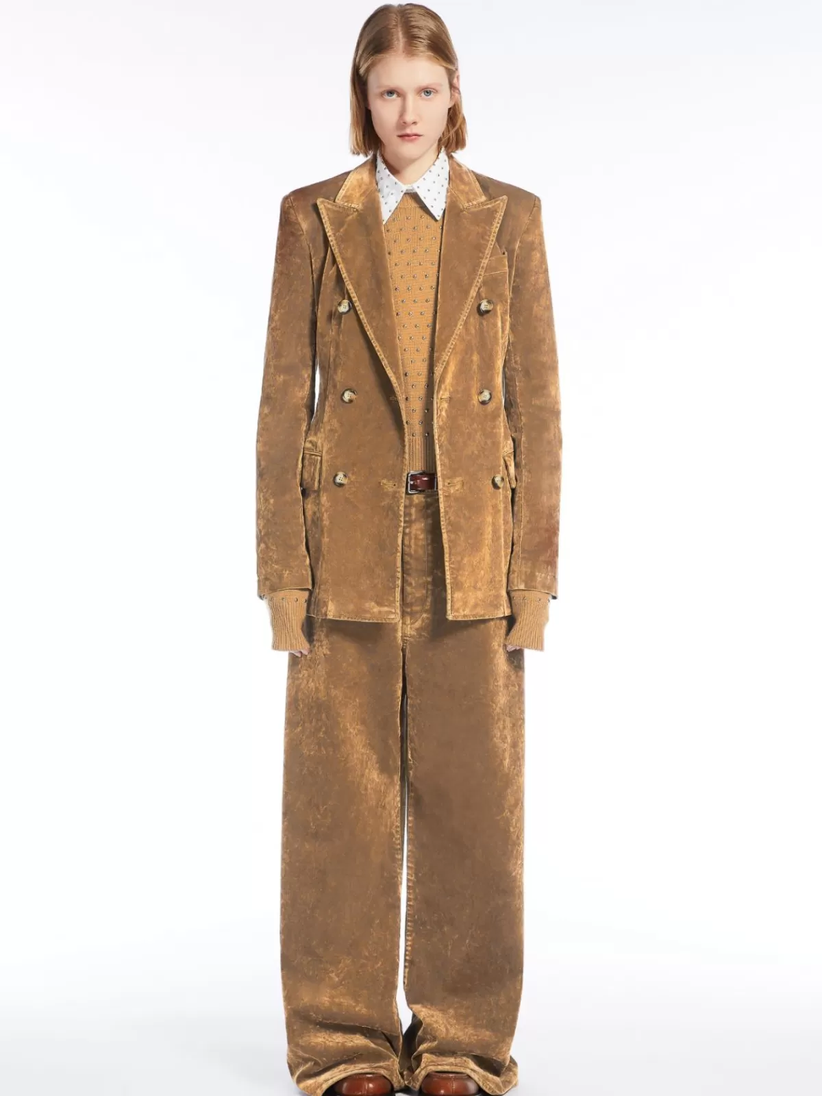 Jackets And Blazers | Suit*Max Mara Flocked denim blazer CAMEL