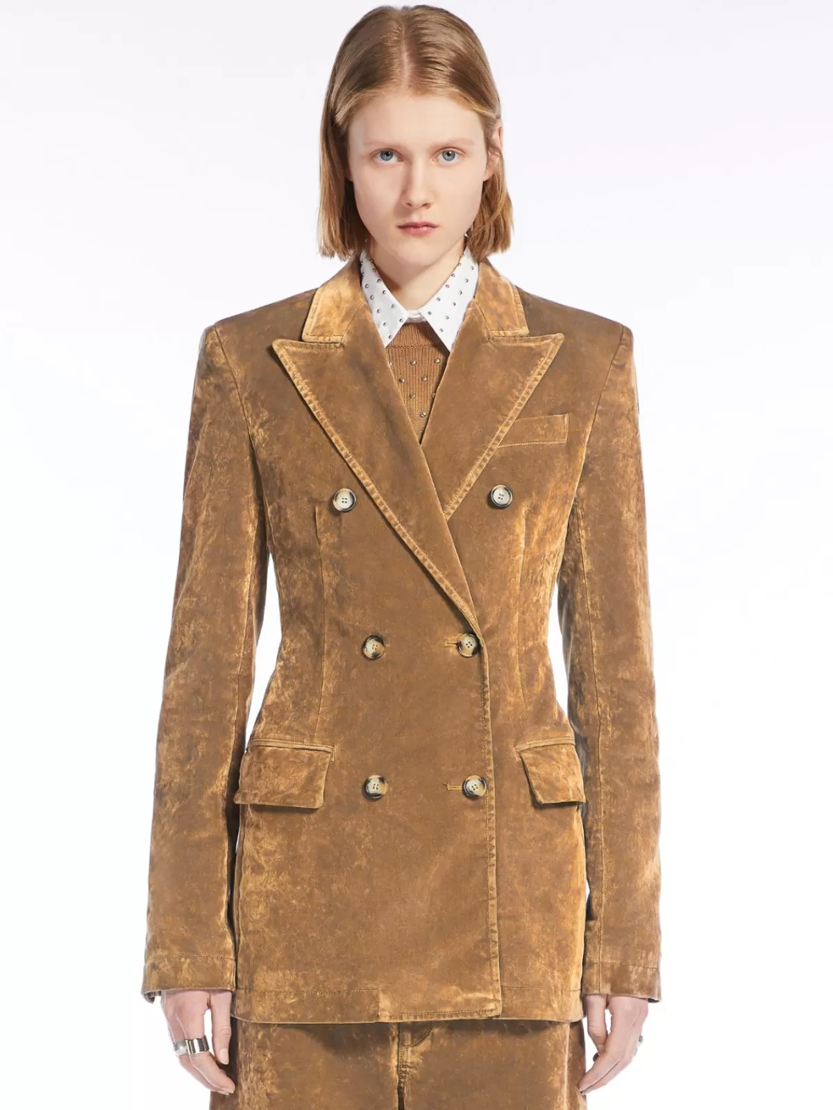 Jackets And Blazers | Suit*Max Mara Flocked denim blazer CAMEL