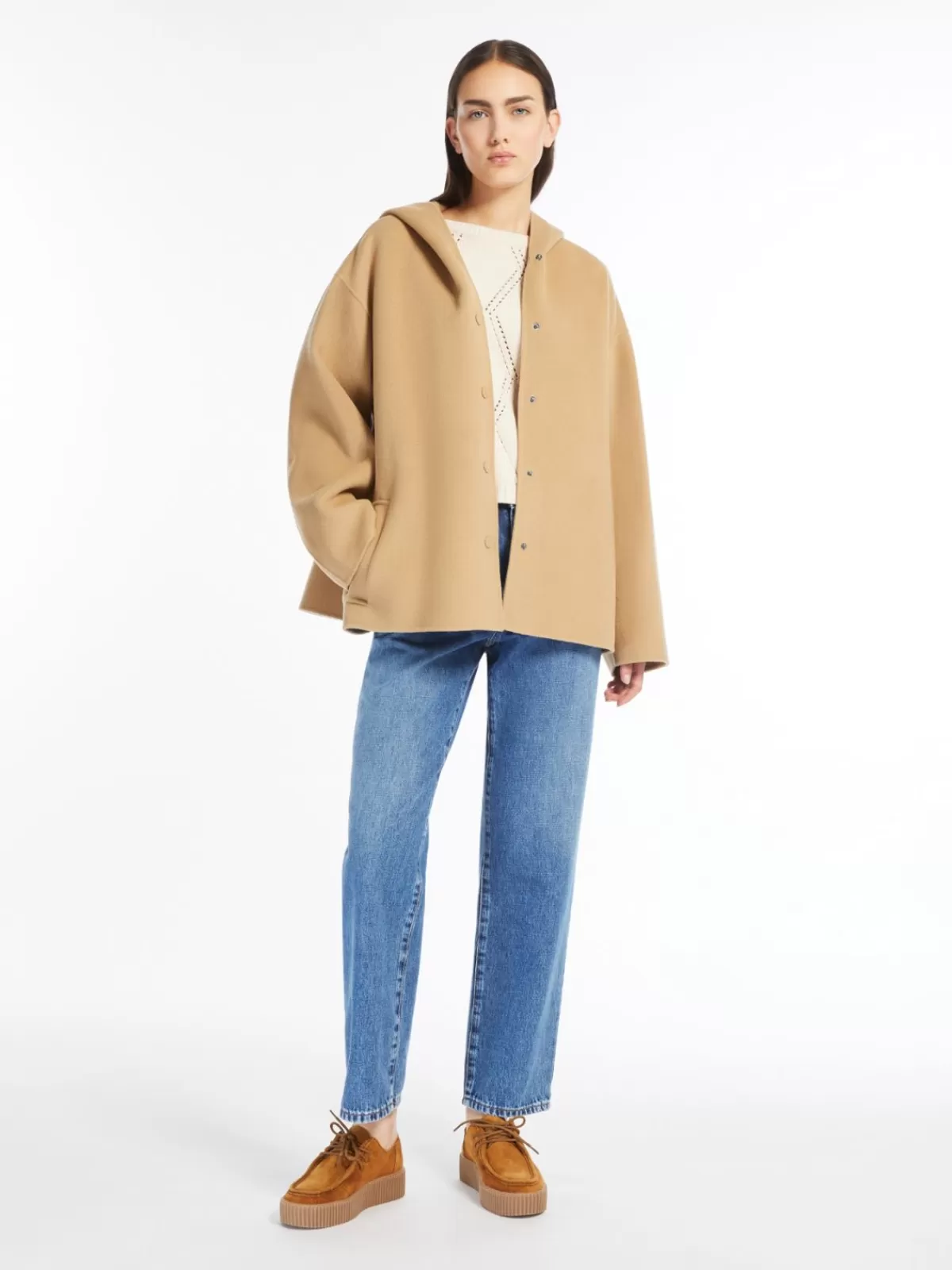 Coats*Max Mara Hooded wool coat BEIGE