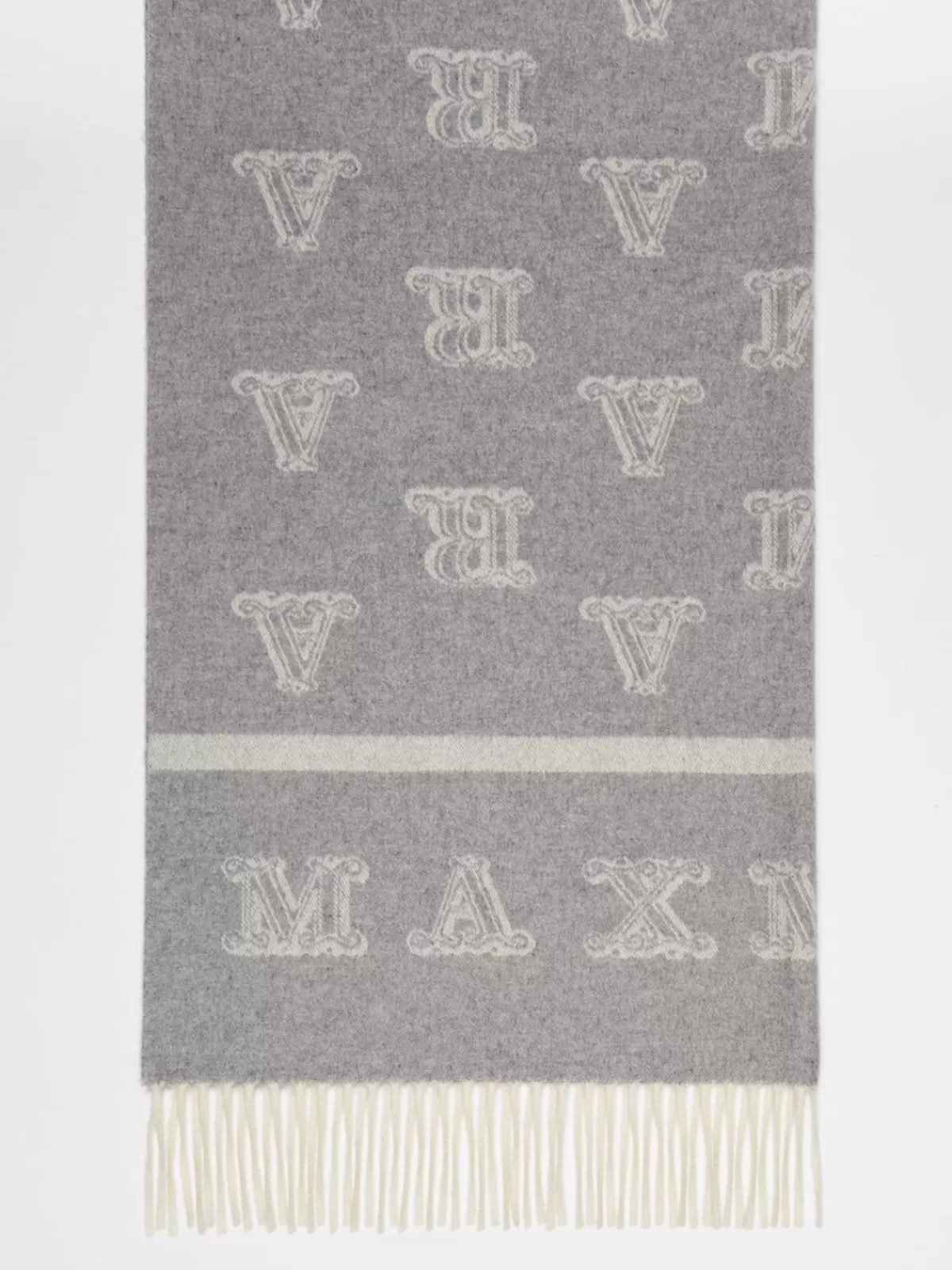 Scarves And Foulards*Max Mara Jacquard cashmere stole LIGHTGREY