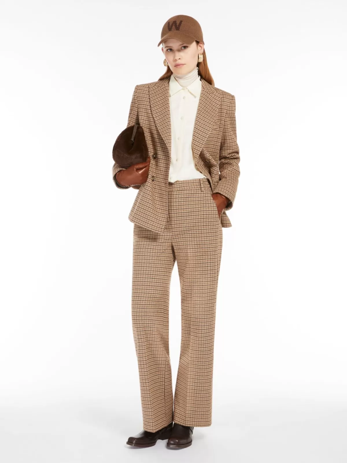 Trousers And Jeans | Suit*Max Mara Jacquard flannel trousers CAMEL