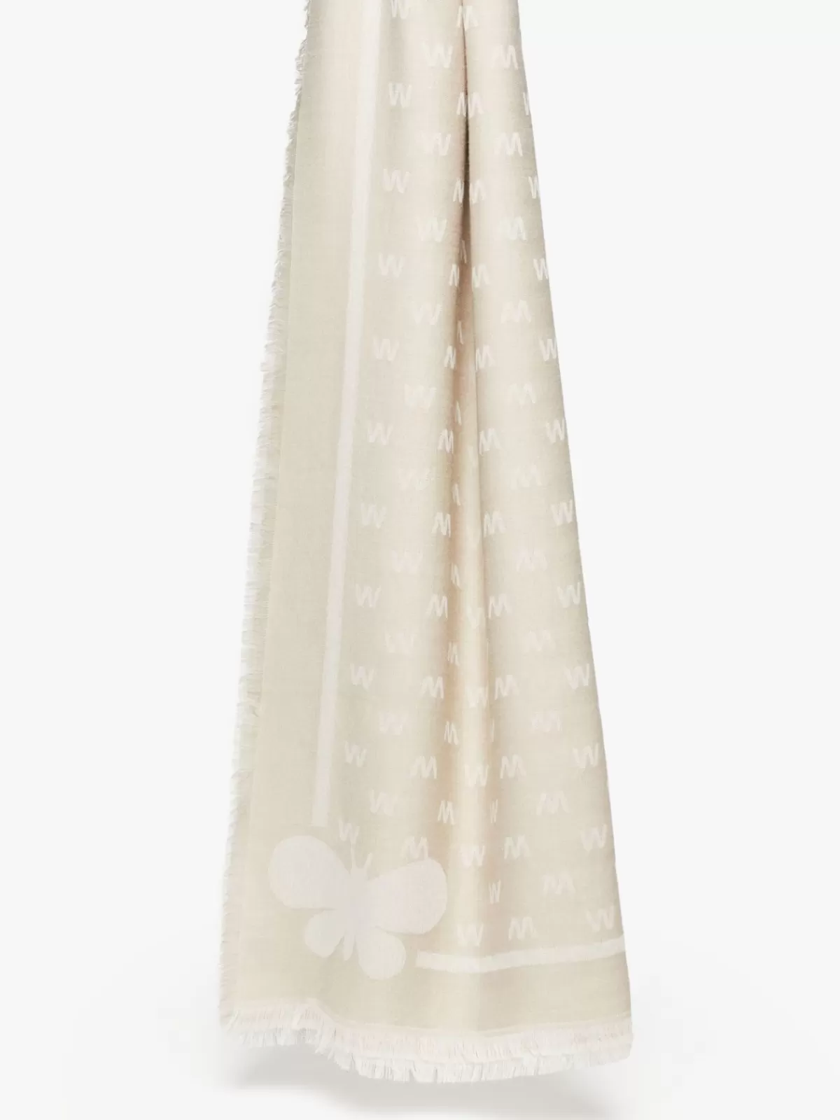 Scarves And Foulards*Max Mara Jacquard-knit viscose and wool shawl IVORY