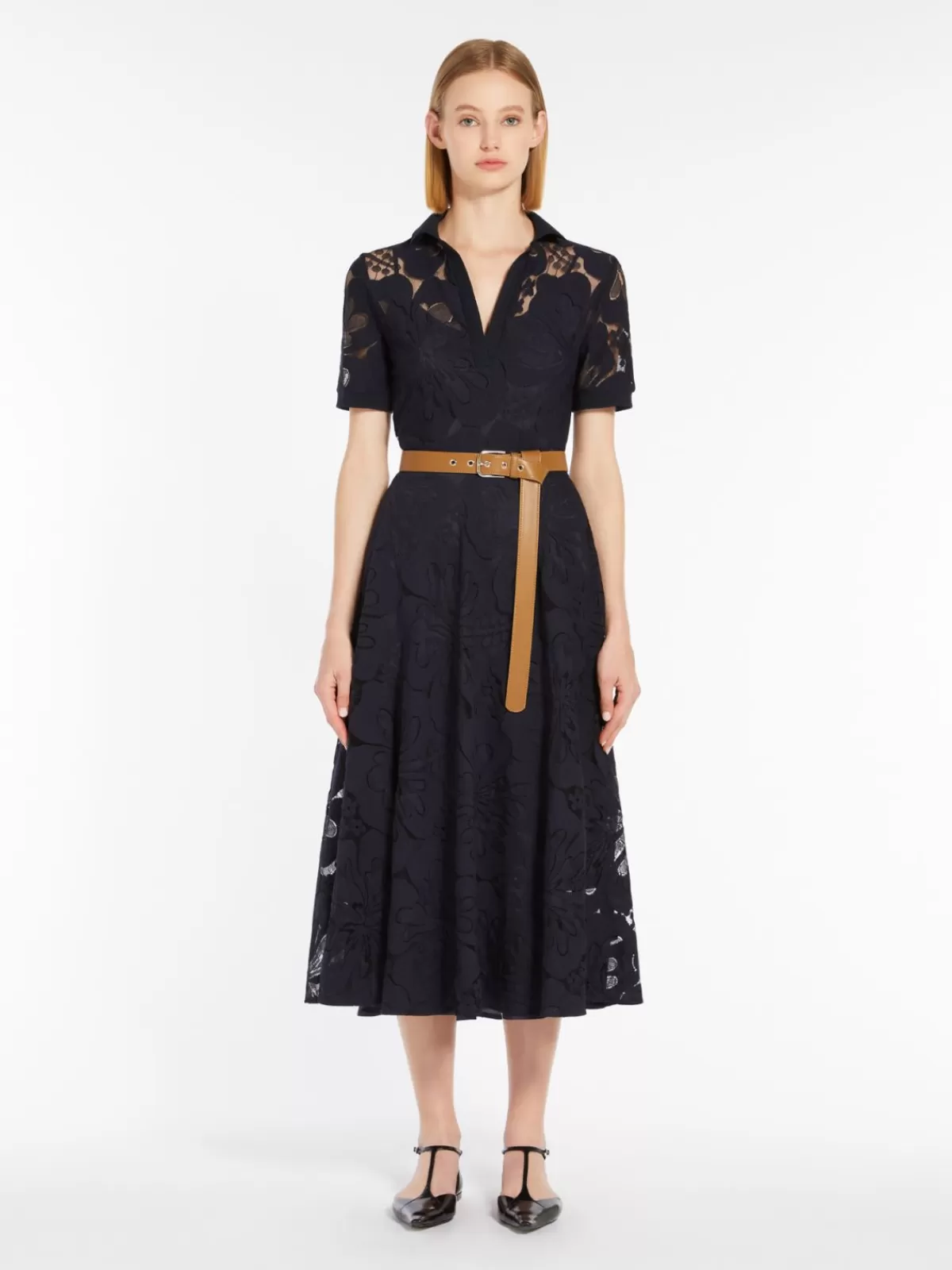 Blouses*Max Mara Lace polo shirt dress NAVY