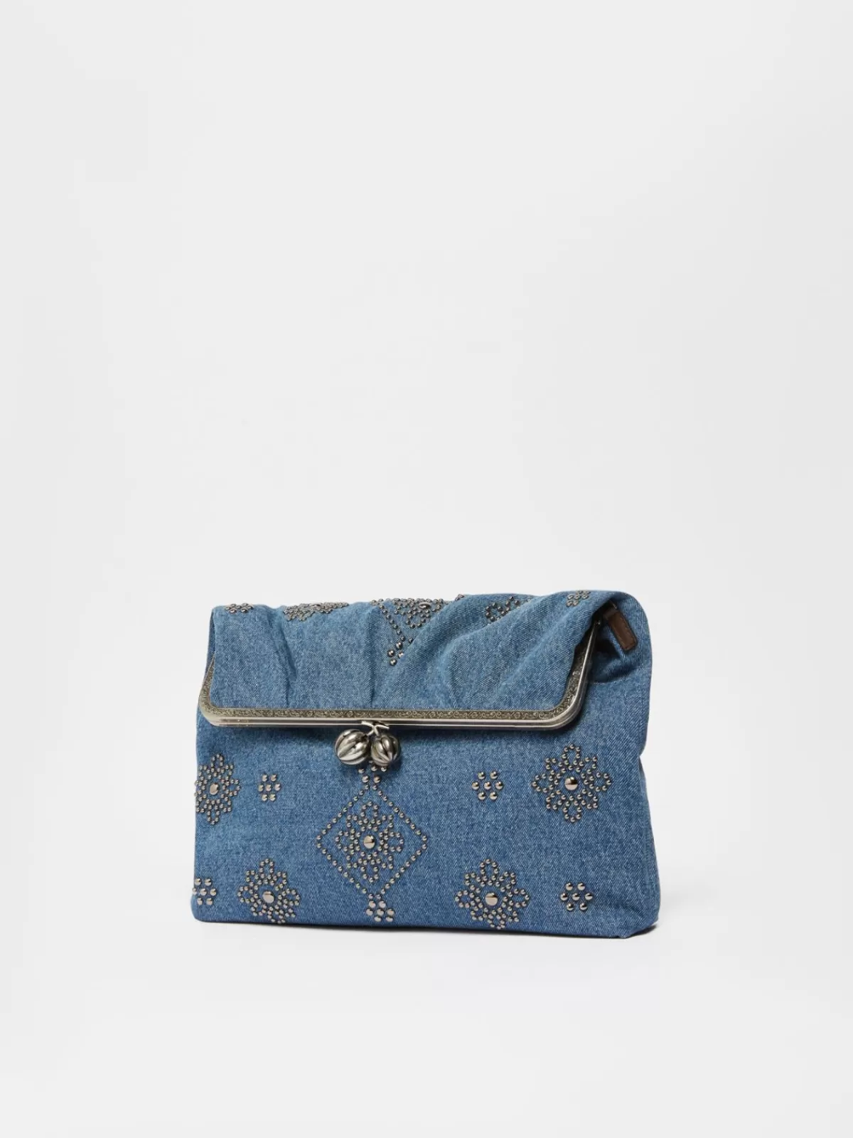 Weekend Bag*Max Mara Large embroidered denim clutch-style Pasticcino Bag CORNFLOWERBLUE