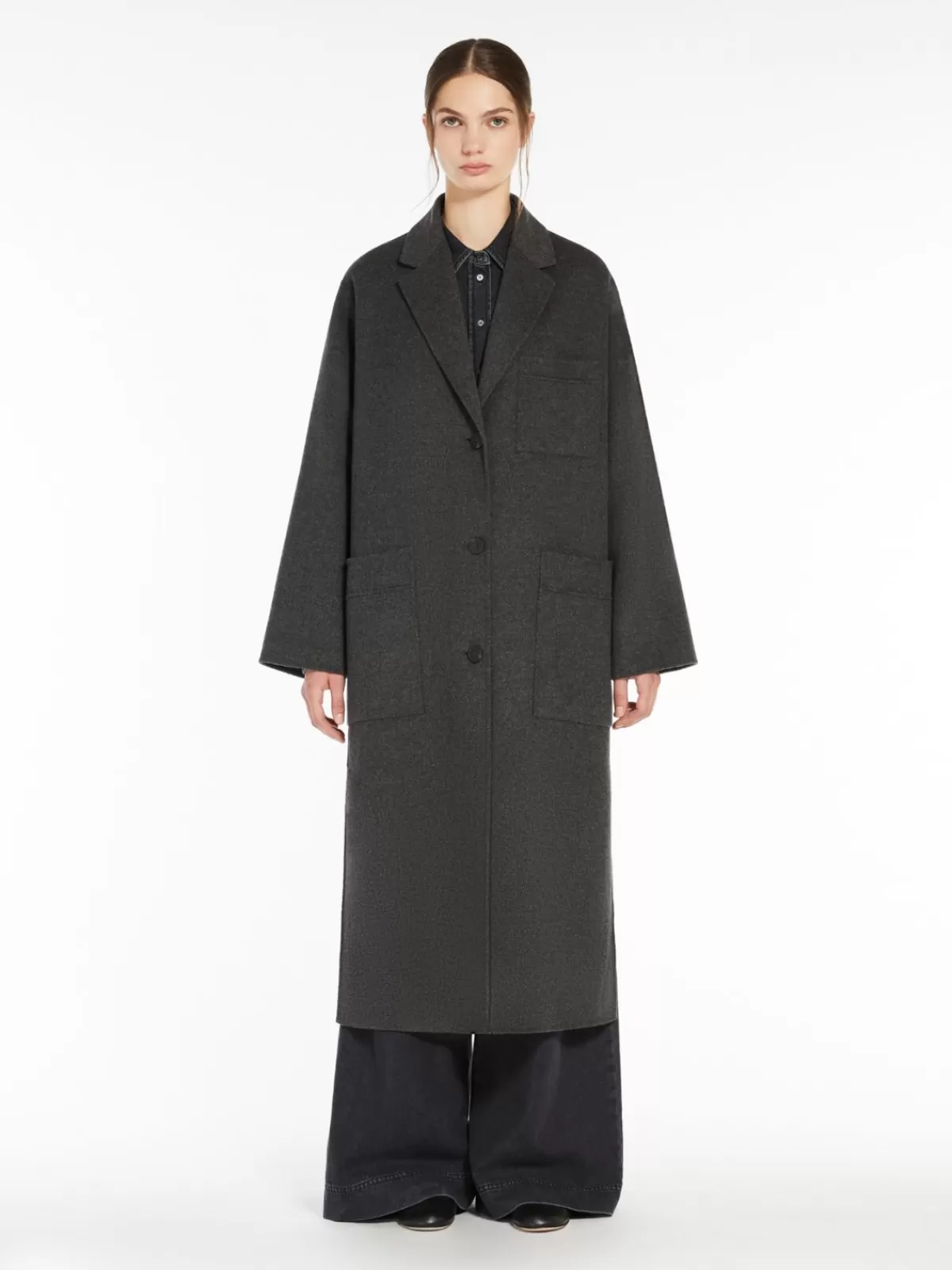 Coats*Max Mara Long double-faced wool coat DARKGREY