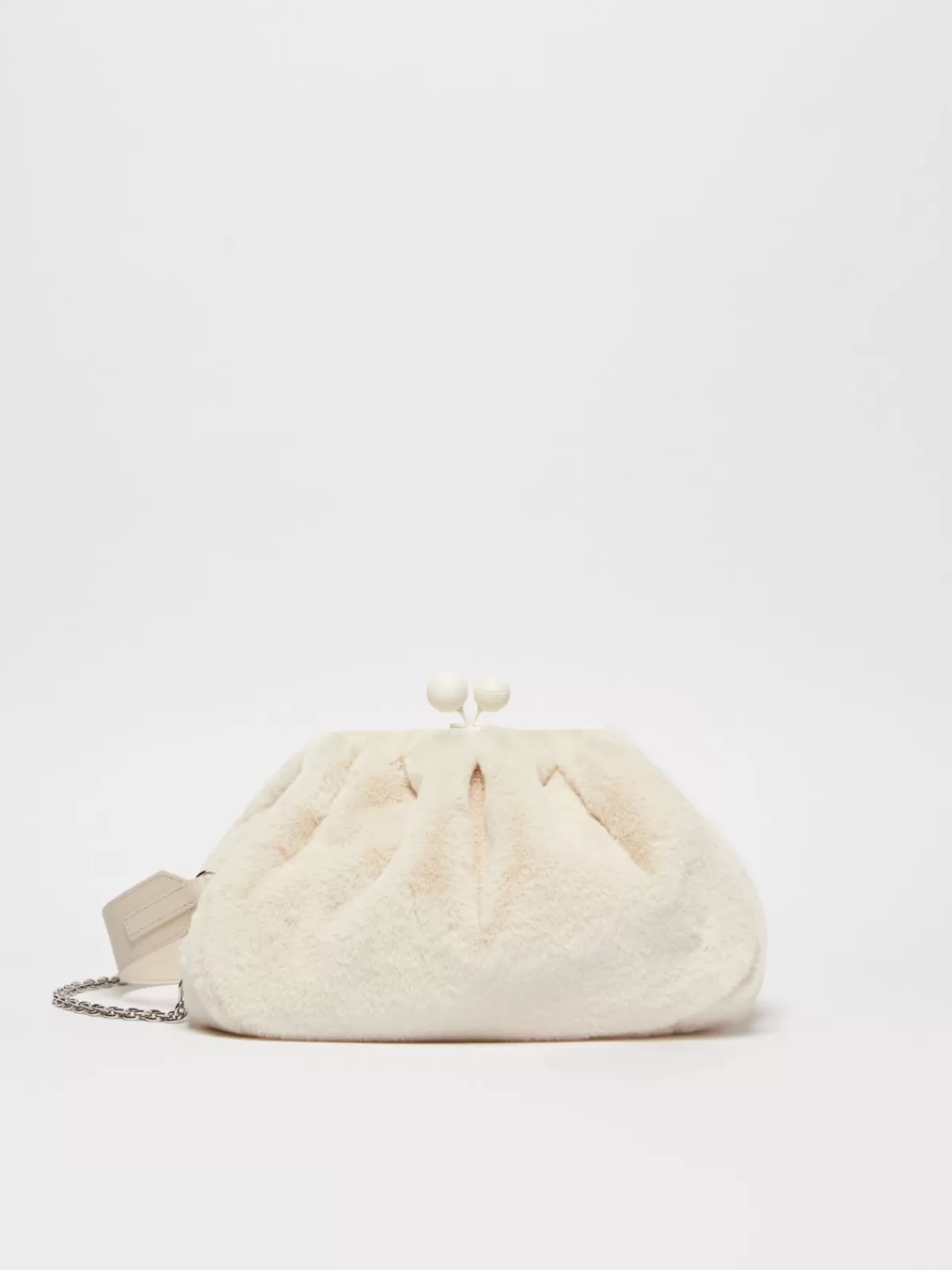 Weekend Bag*Max Mara Medium furry fabric Pasticcino Bag IVORY