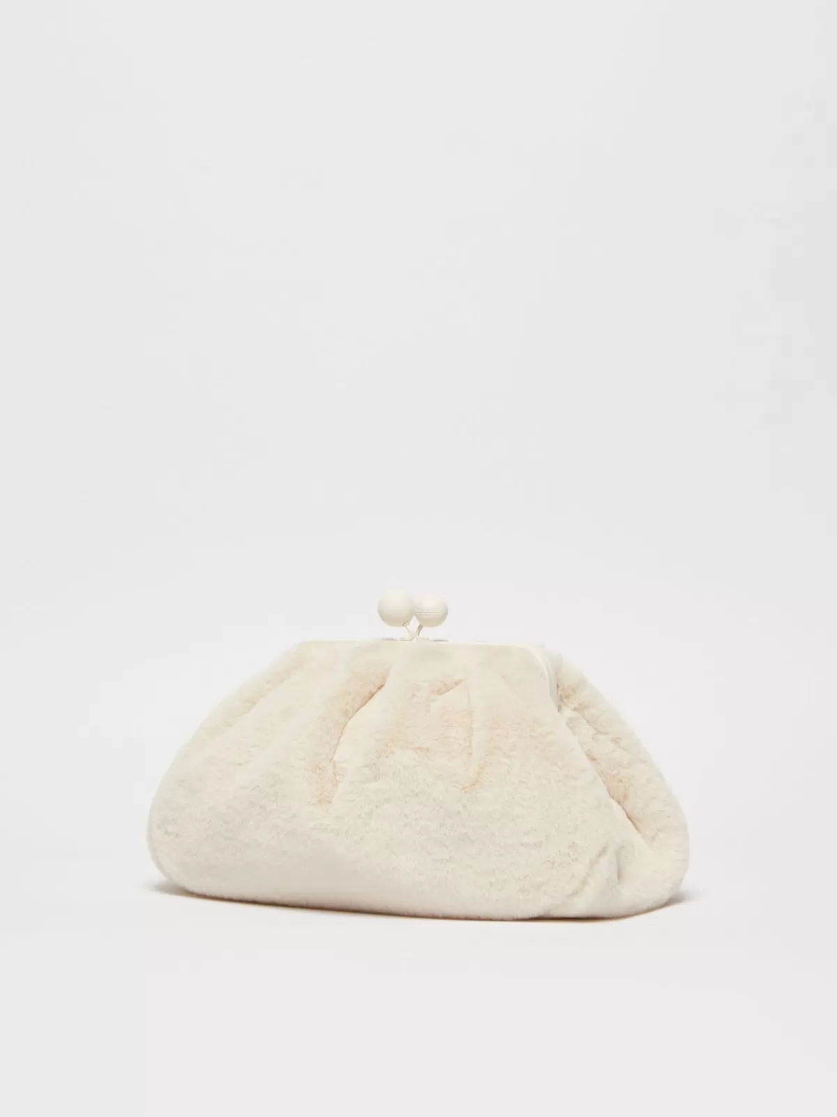 Weekend Bag*Max Mara Medium furry fabric Pasticcino Bag IVORY