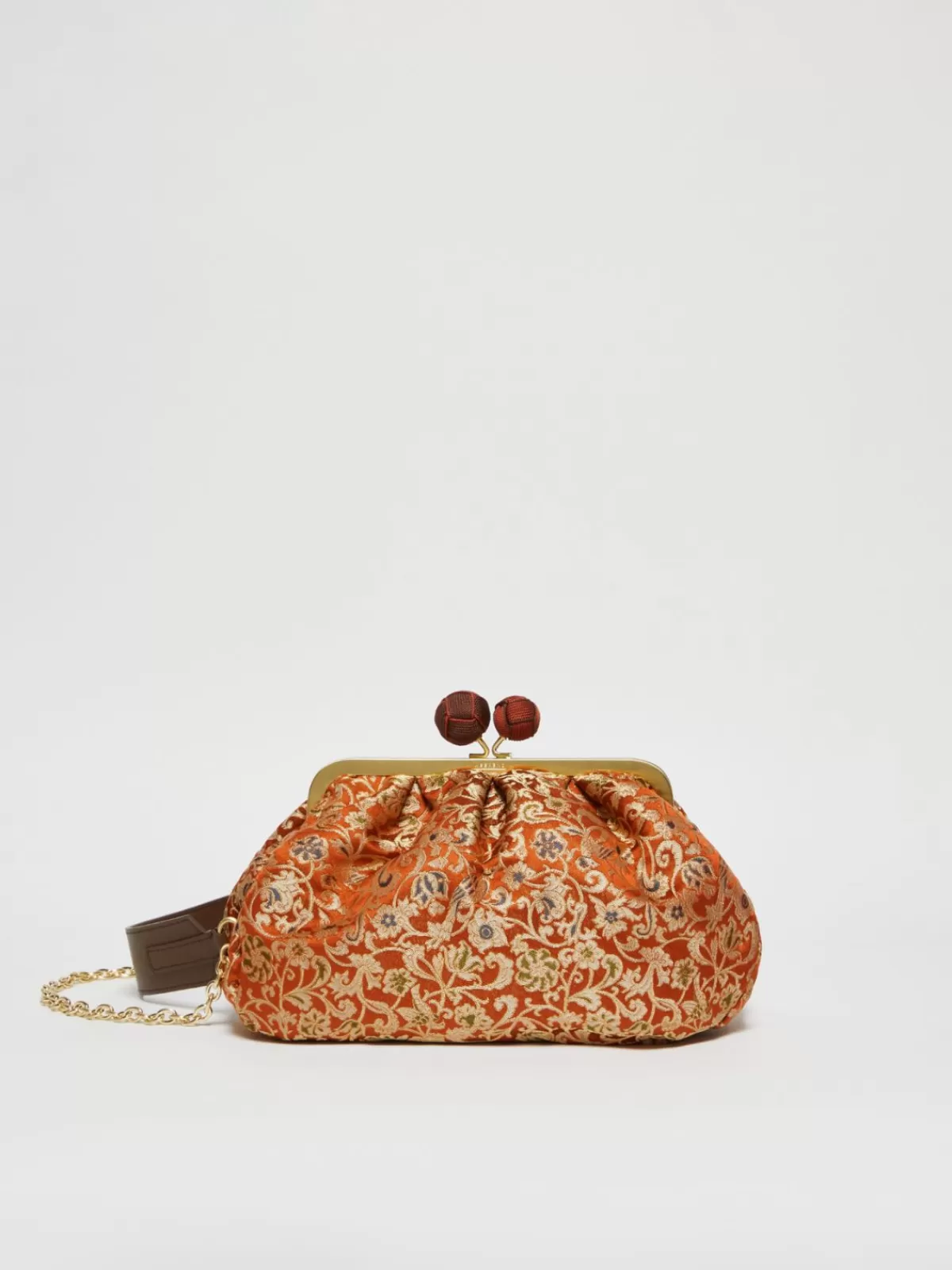 Weekend Bag*Max Mara Medium jacquard silk Pasticcino Bag TERRACOTTA