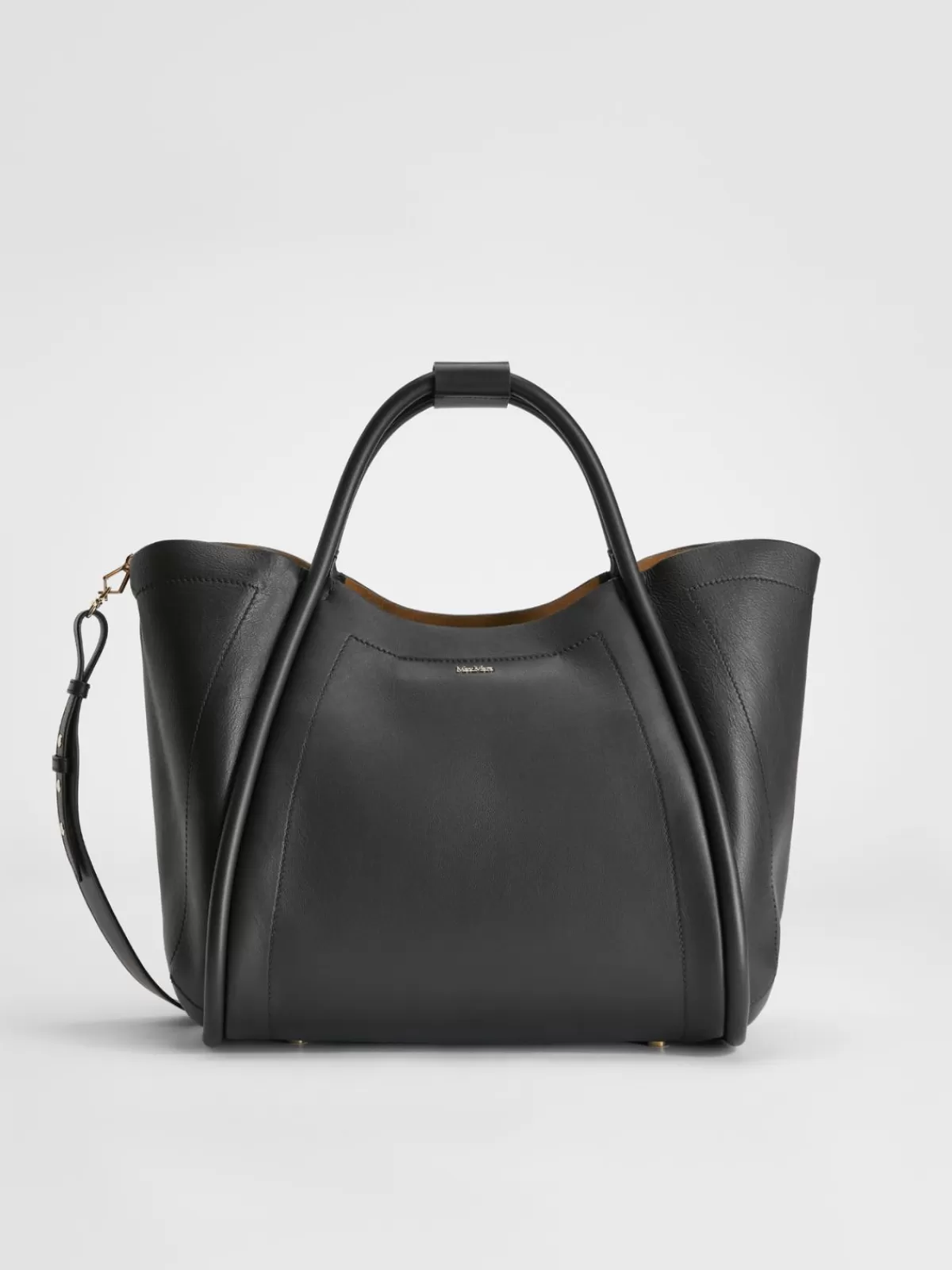 Marine Bag*Max Mara Medium Marine bag in smooth leather BLACK