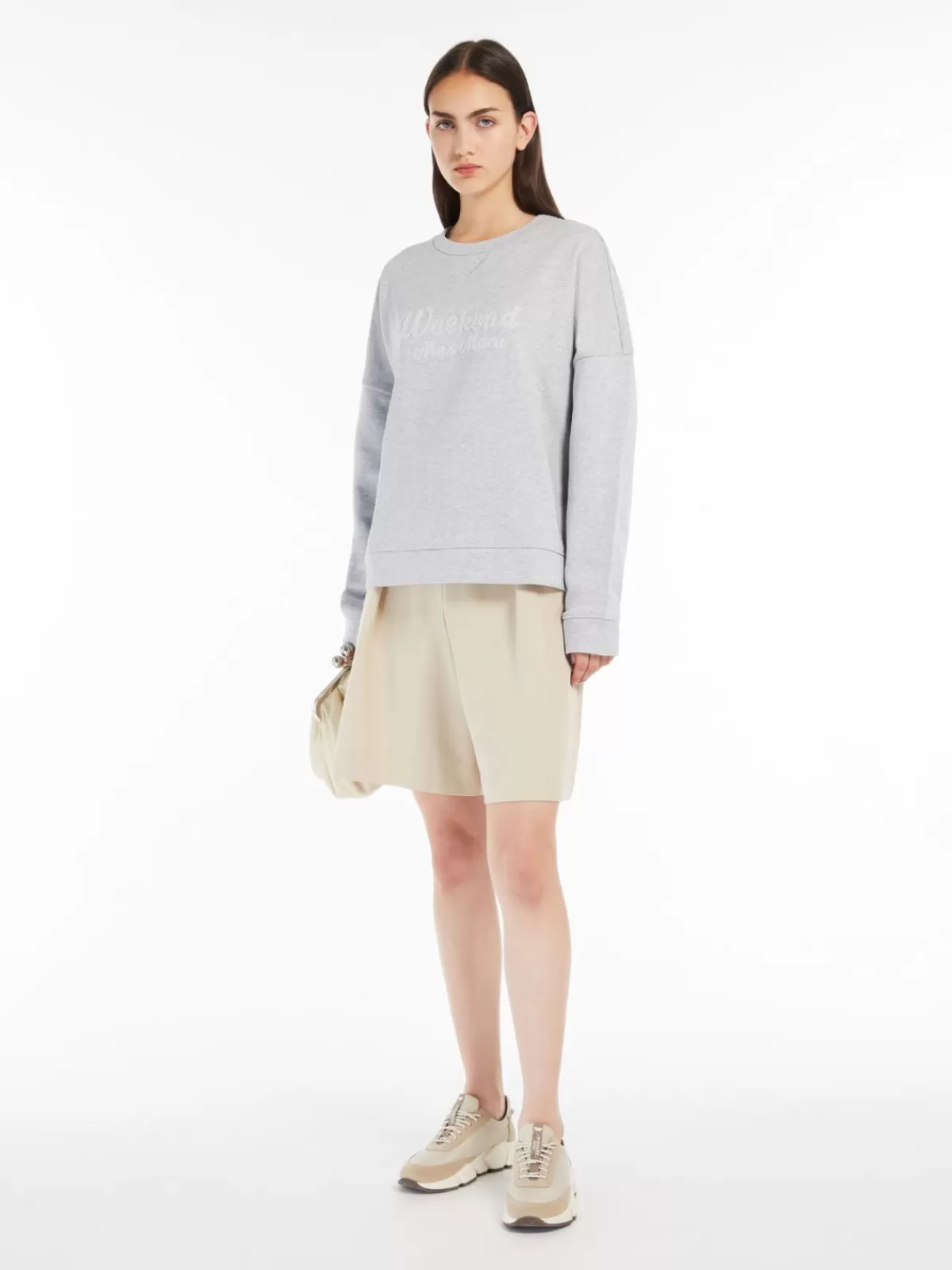 Knitwear*Max Mara Oversized cotton sweatshirt LIGHTGREY