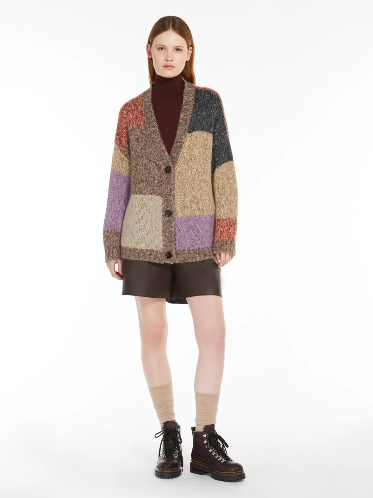 Knitwear*Max Mara Oversized mohair chiné cardigan PURPLE