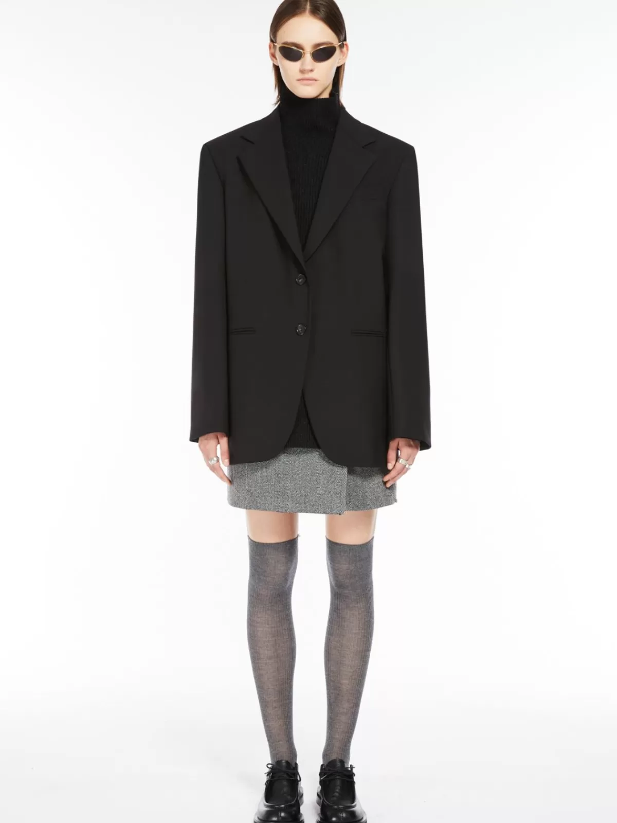 Jackets And Blazers | Suit*Max Mara Oversized stretch wool blazer BLACK